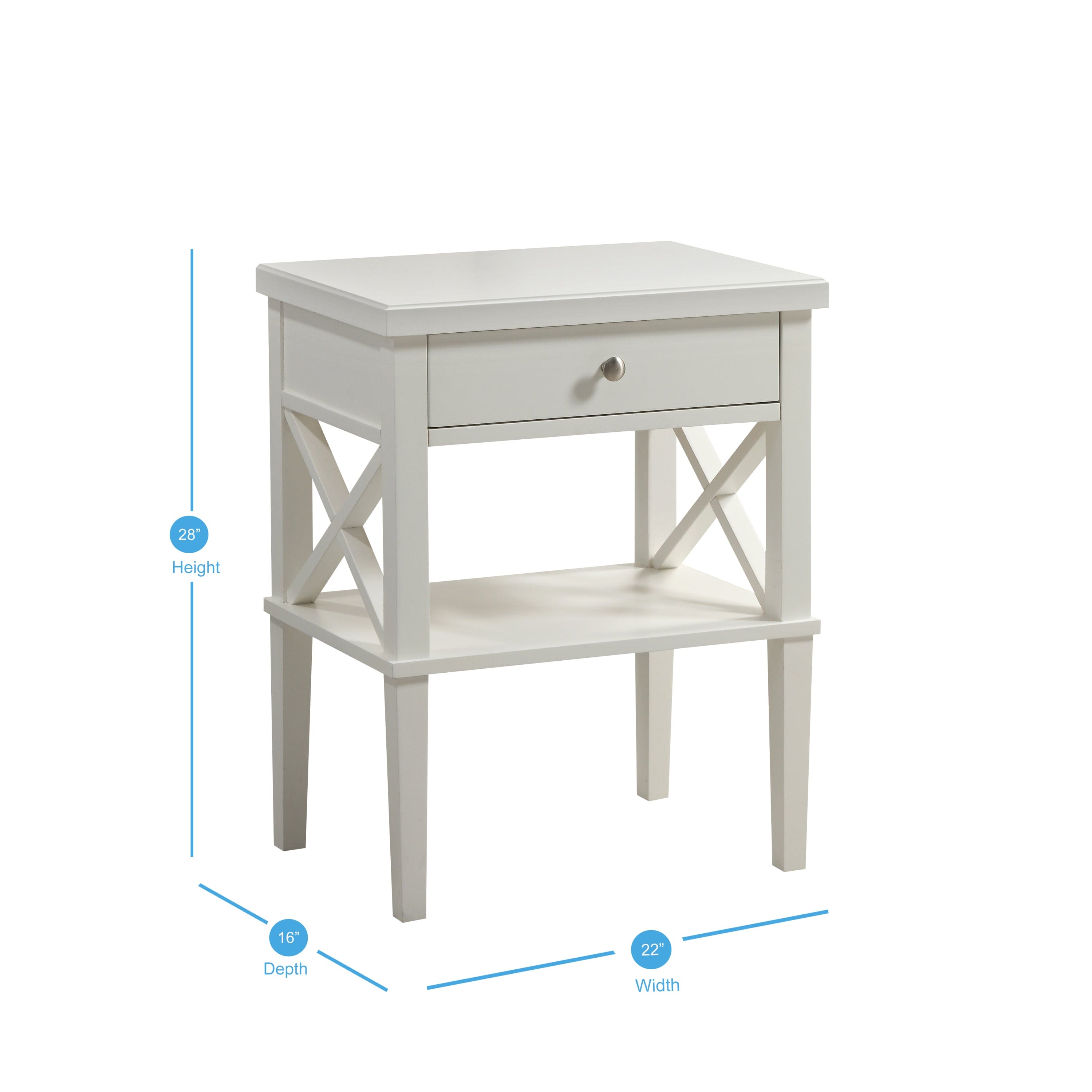 Madison White Nightstand