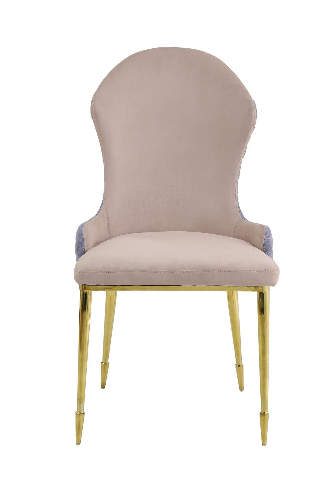 ACME Caolan Side Chair (Set-2), Tan, Lavender Fabric & Gold  72469