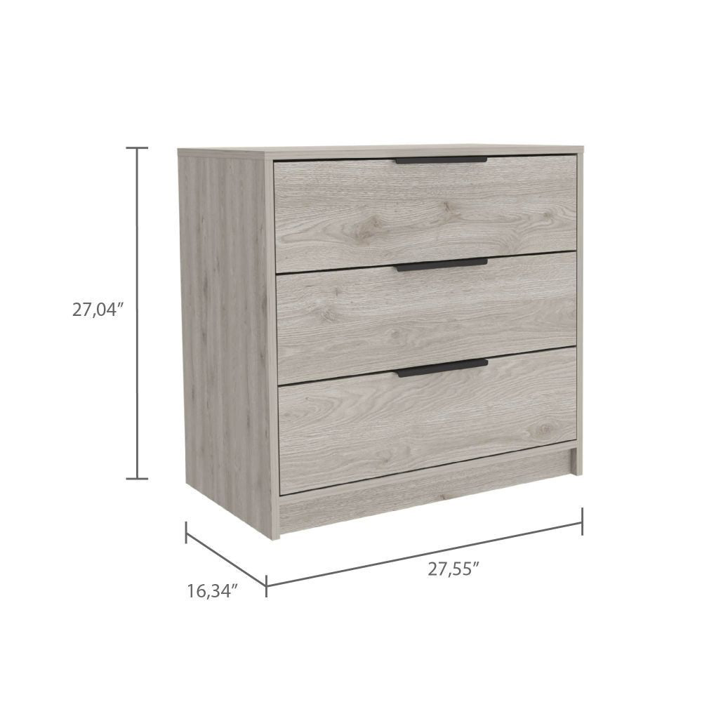 3 Drawers Dresser Maryland, Superior Top, Light Gray Finish