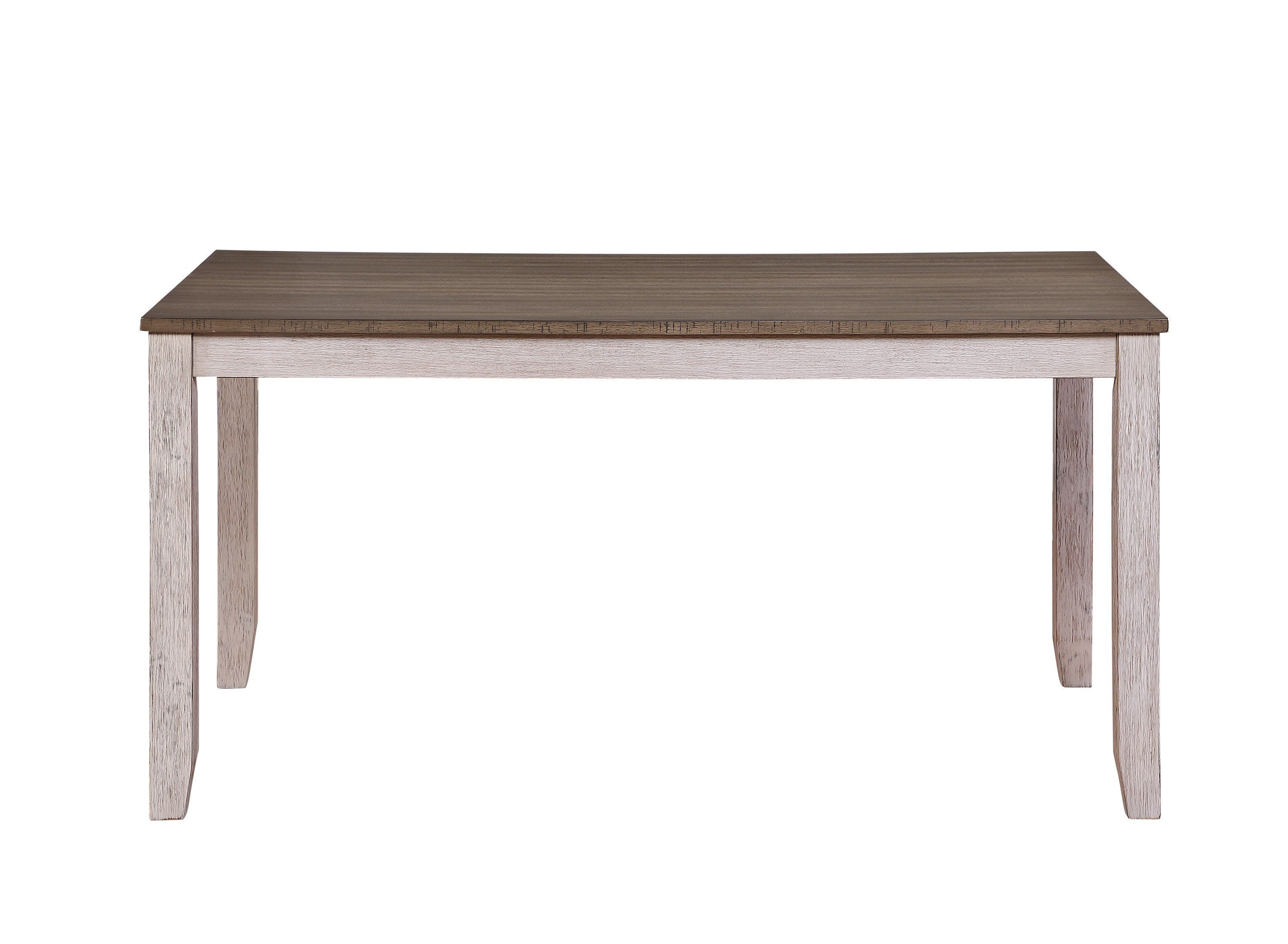 Transitional Design Rectangular 1pc Dining Table Grayish White and Brown Finish Furniture