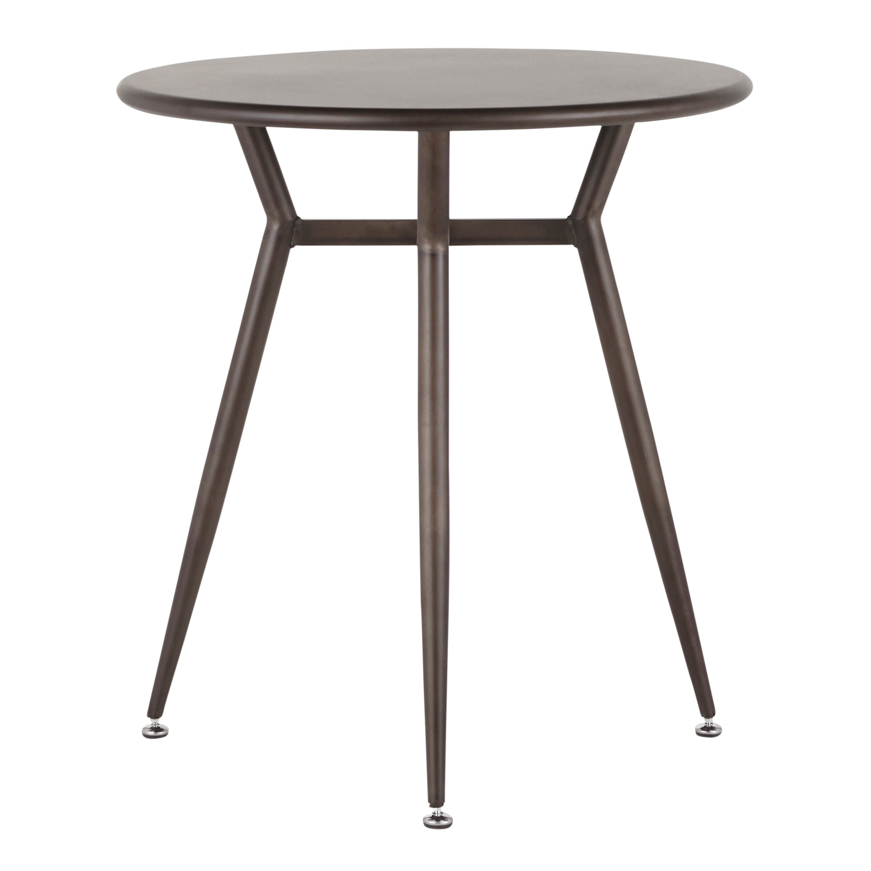 Clara Industrial Round Dinette Table in Antique Metal by LumiSource