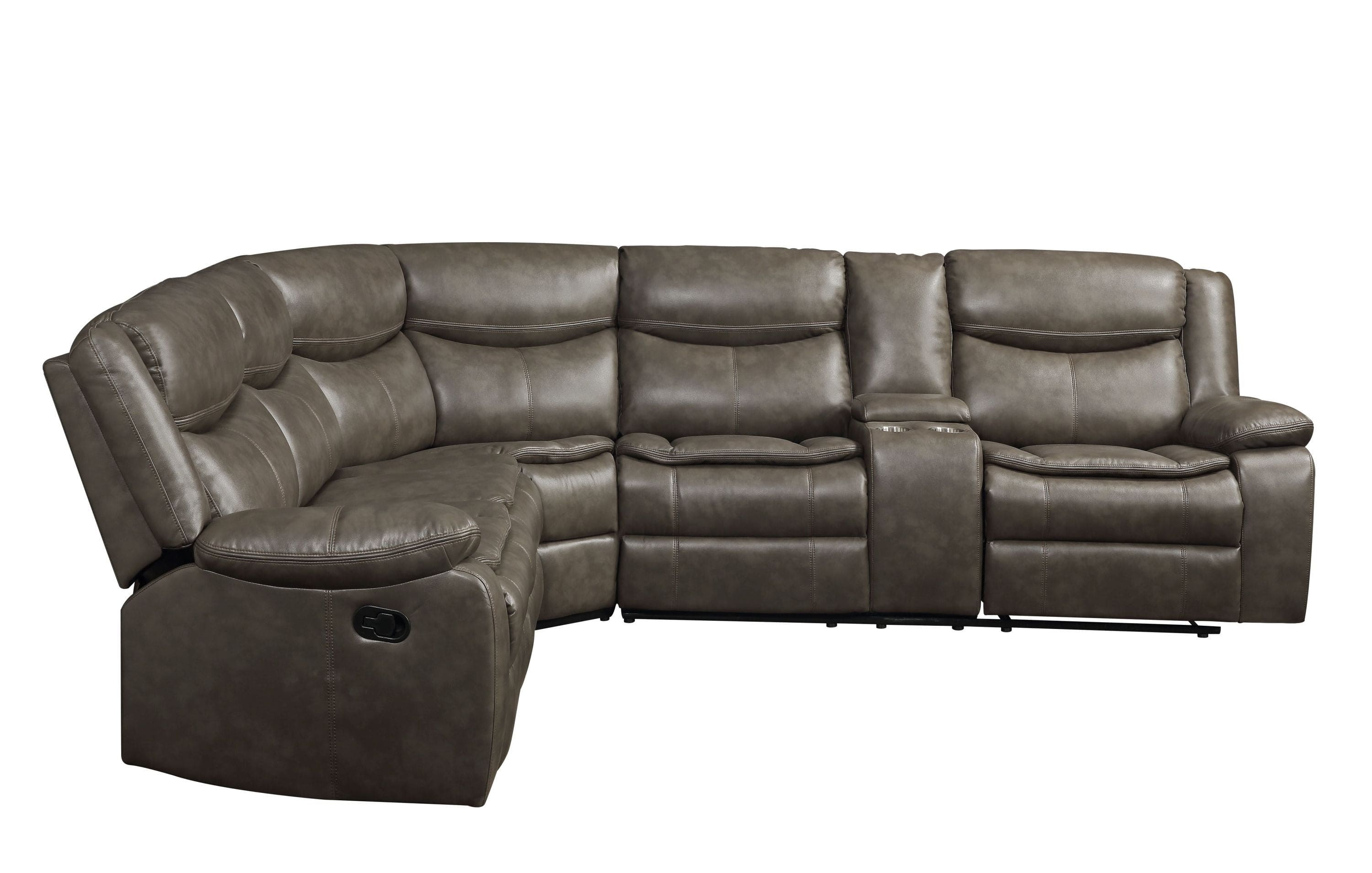 ACME Tavin Sectional Sofa (Motion), Taupe Leather-Aire Match 52540