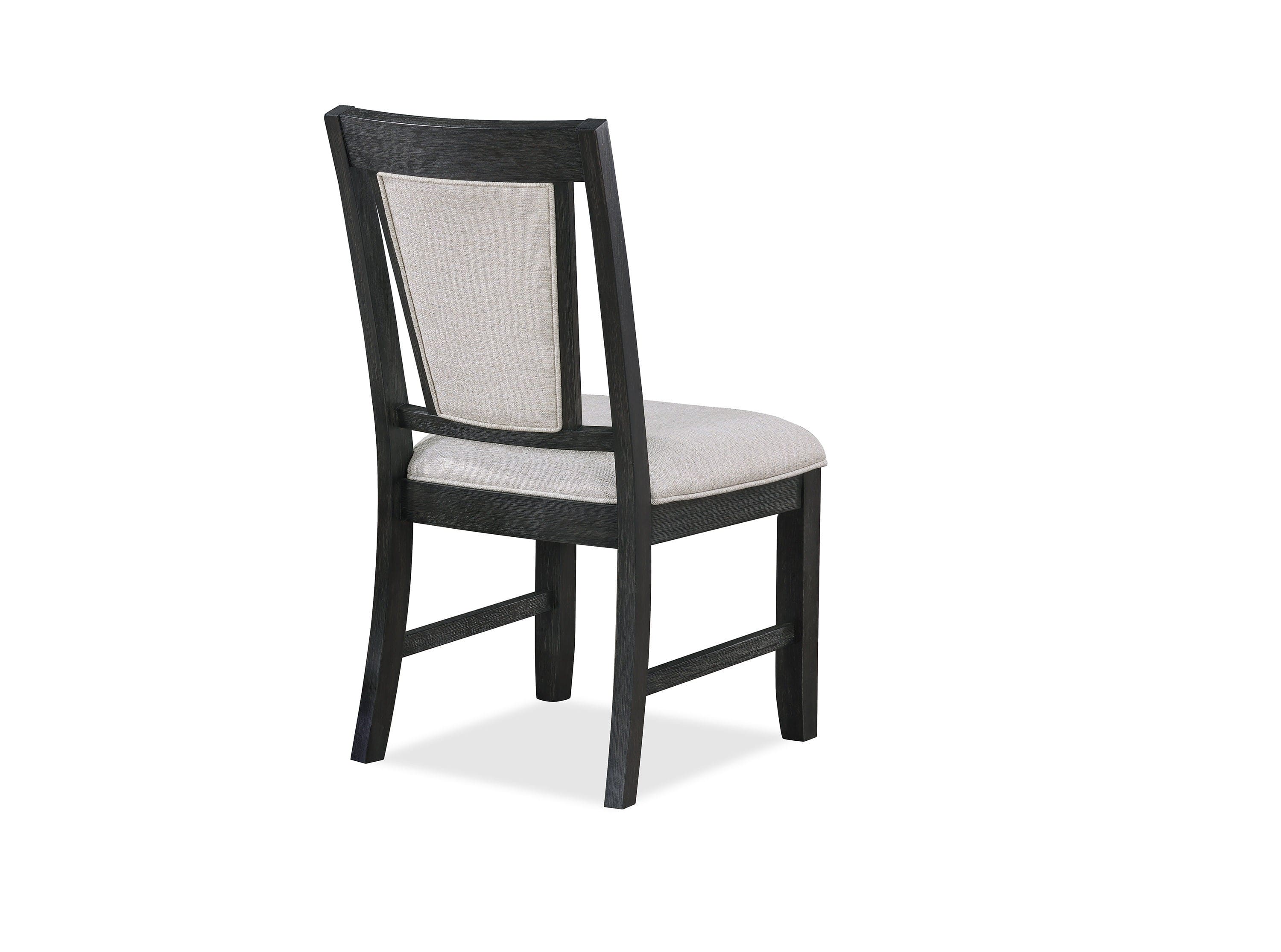 2pc Contemporary Dining Side Chair Upholstered Padded Seat Back Gray Finish Wooden Furniture Dining Room