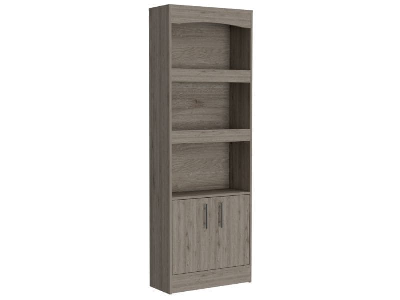 Bookcase Denver,Metal Hardware, Light Gray Finish