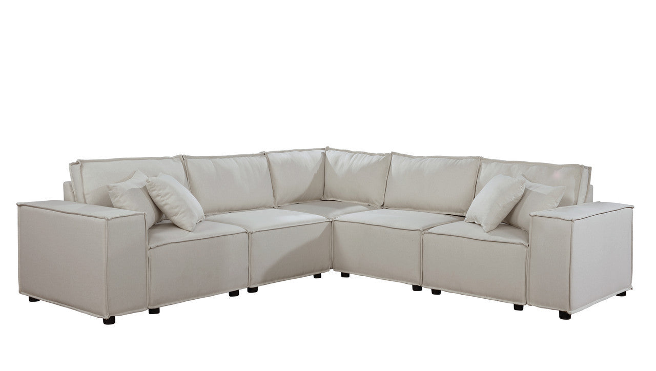 Jenson Modular Sectional Sofa in Beige Linen