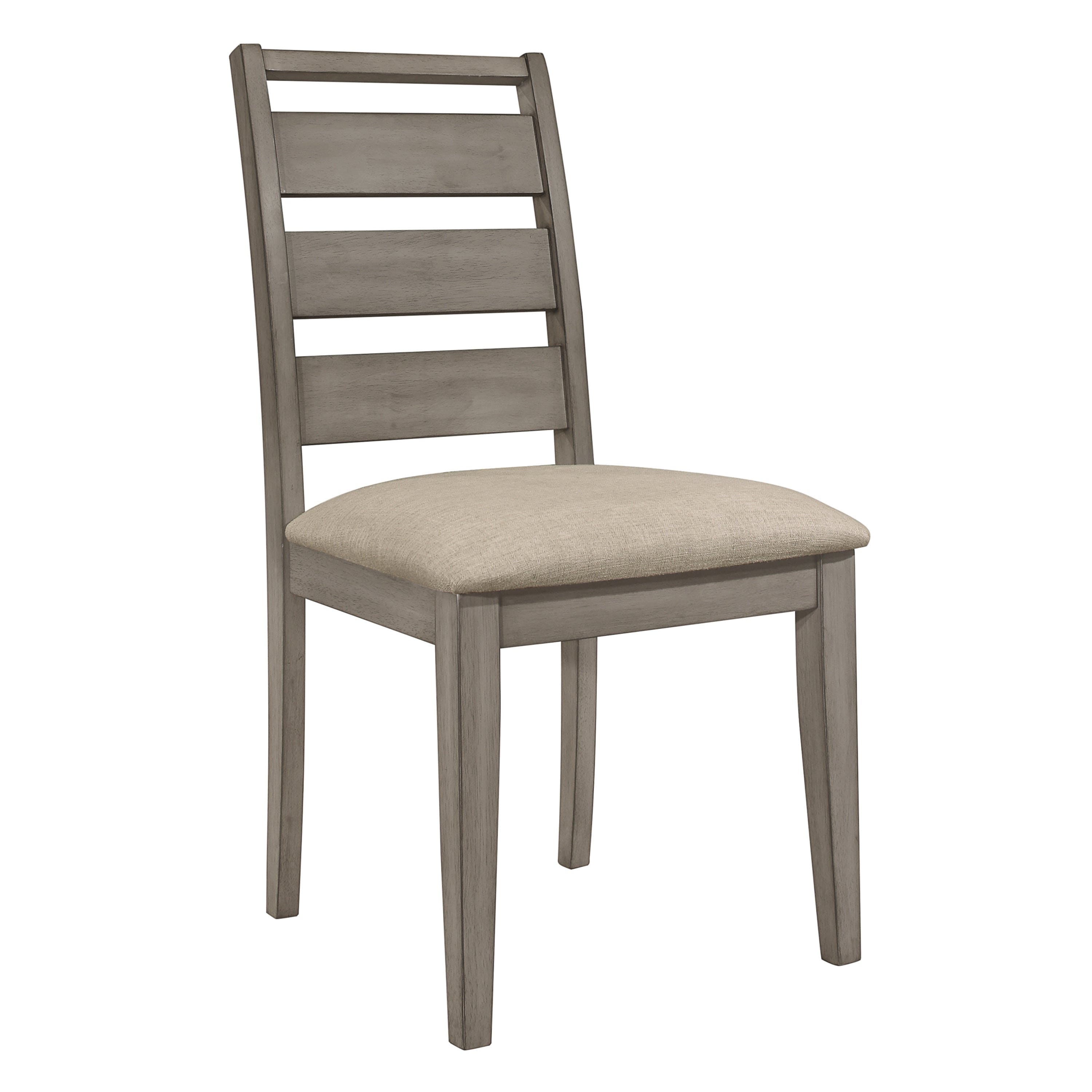 Weathered Gray Finish Rustic Style Dining Side Chair 2pc Set Upholstered Seat Transitional Framing Wooden Furniture