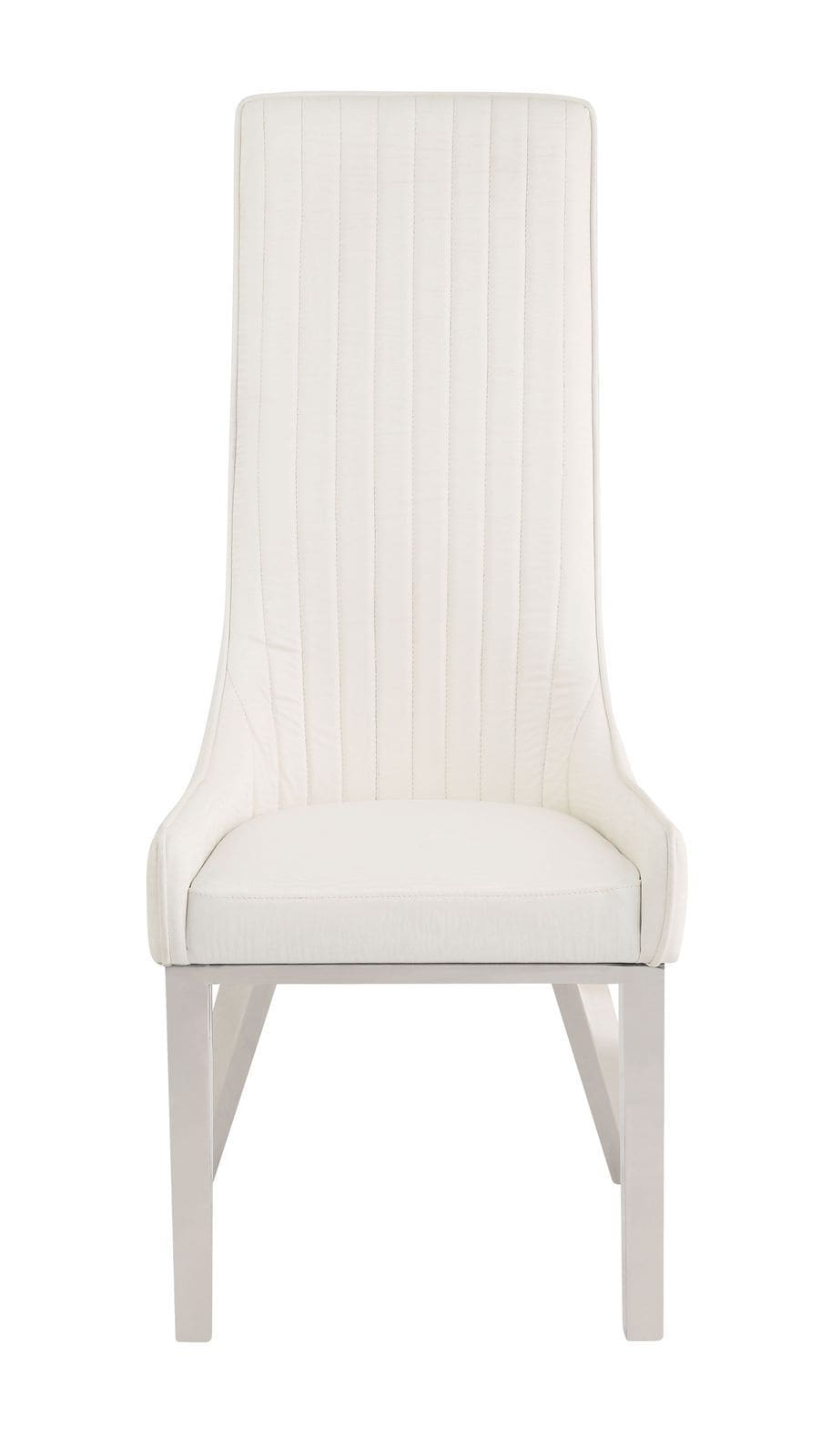 ACME Gianna Dining Chair (Set-2), White PU & Stainless Steel 72473