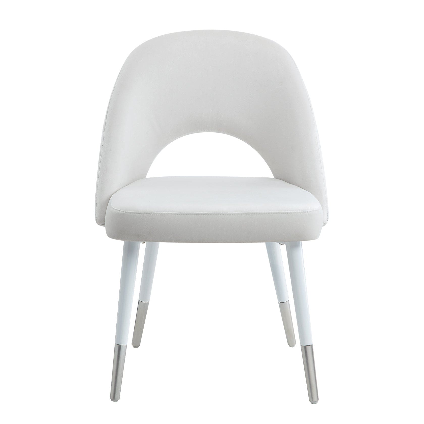 ACME Zemirah Side Chair(Set-2), White Velvet & White Finish DN02234