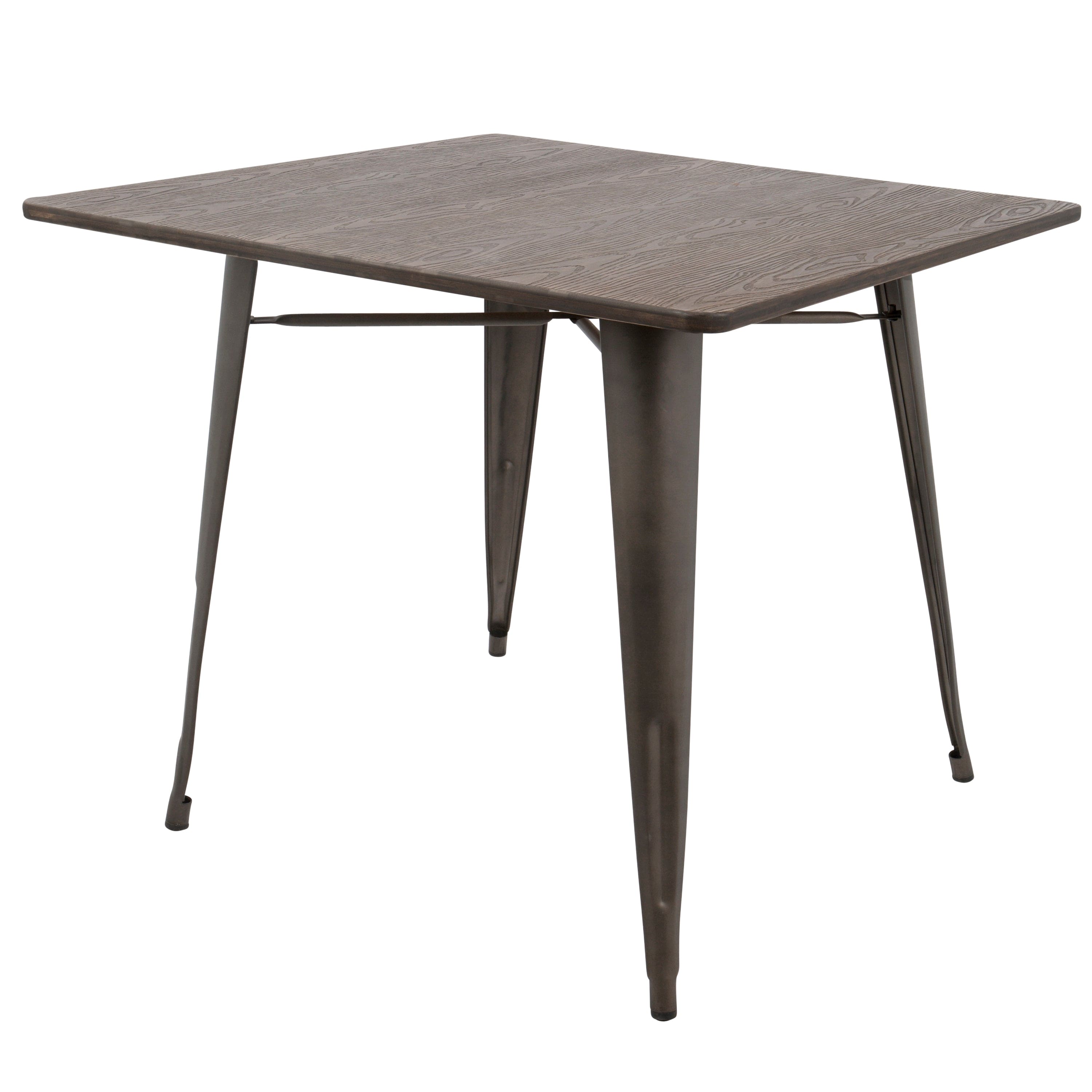 Oregon 36" Industrial-Farmhouse Dining Table in Antique and Espresso by LumiSource