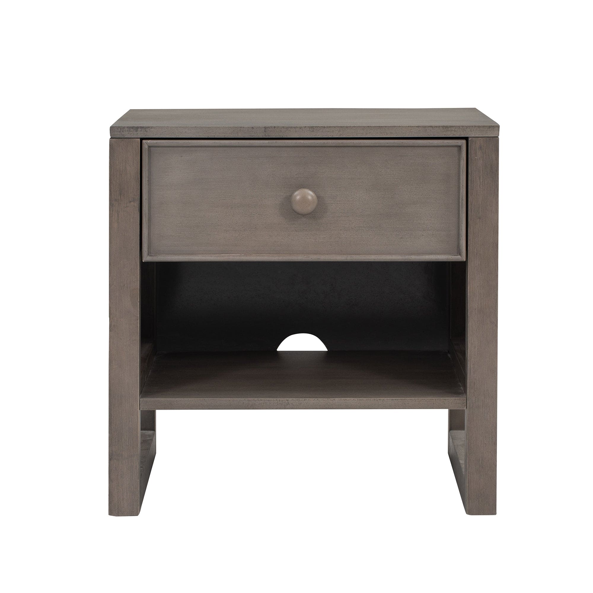 Wooden Nightstand with a Drawer and an Open Storage,End Table for Bedroom,Anitque Gray