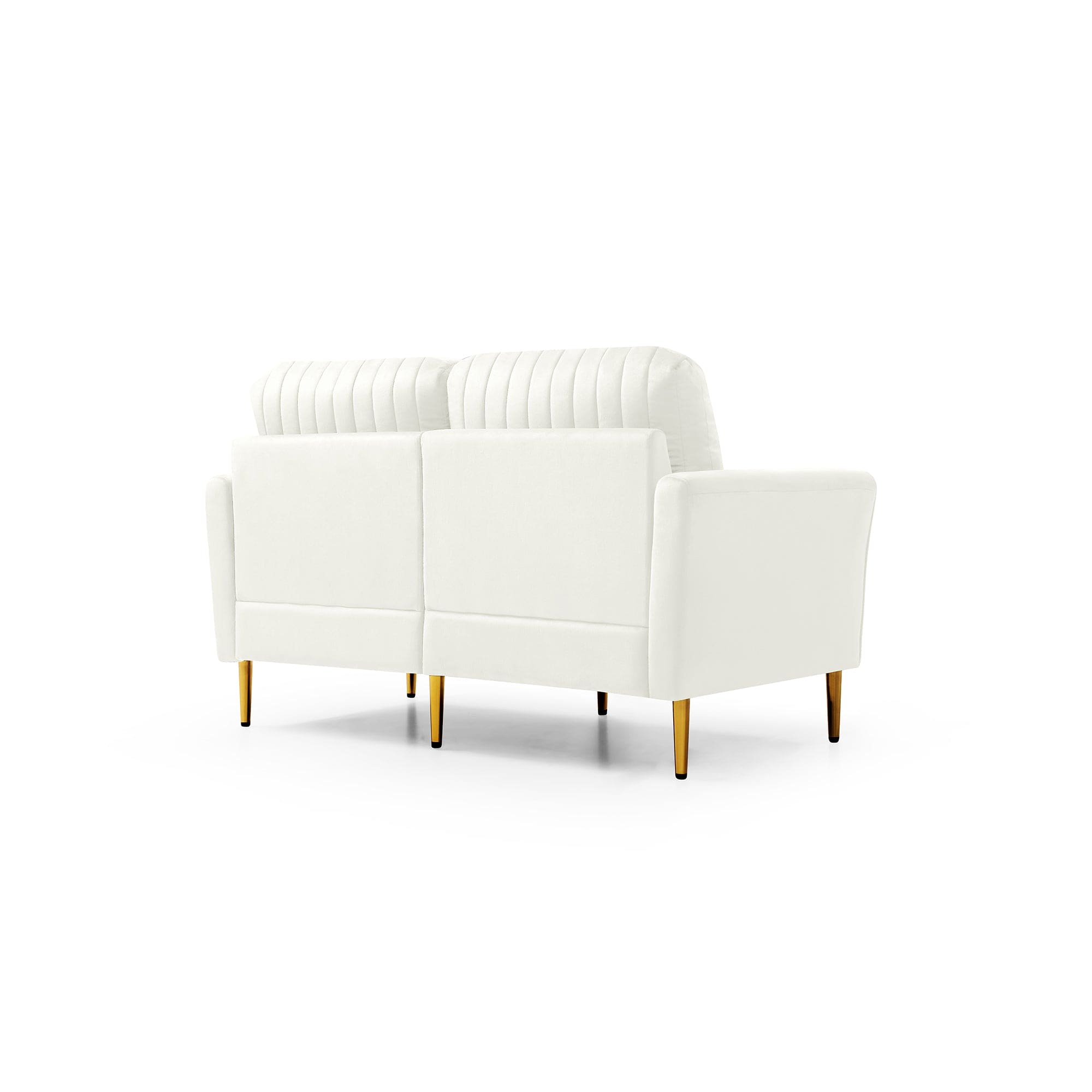 Modern Upholstered Sofa 3 Seater Couches and 2 Set of 2 Seater Couchses for Living Room Sectional Sofas w/throw Pillows and Gold Metal Legs, Cream Velvet