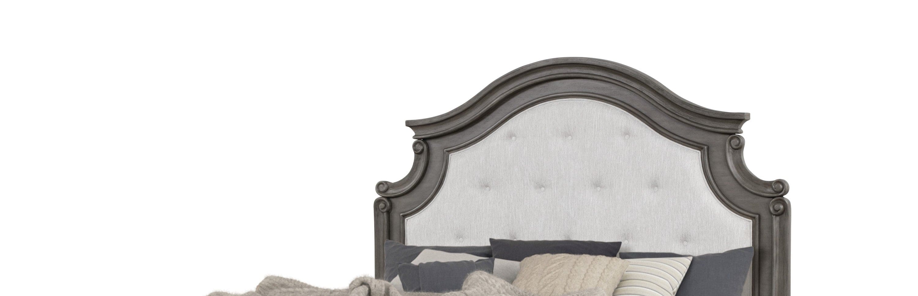 Grace King Bed in Gray