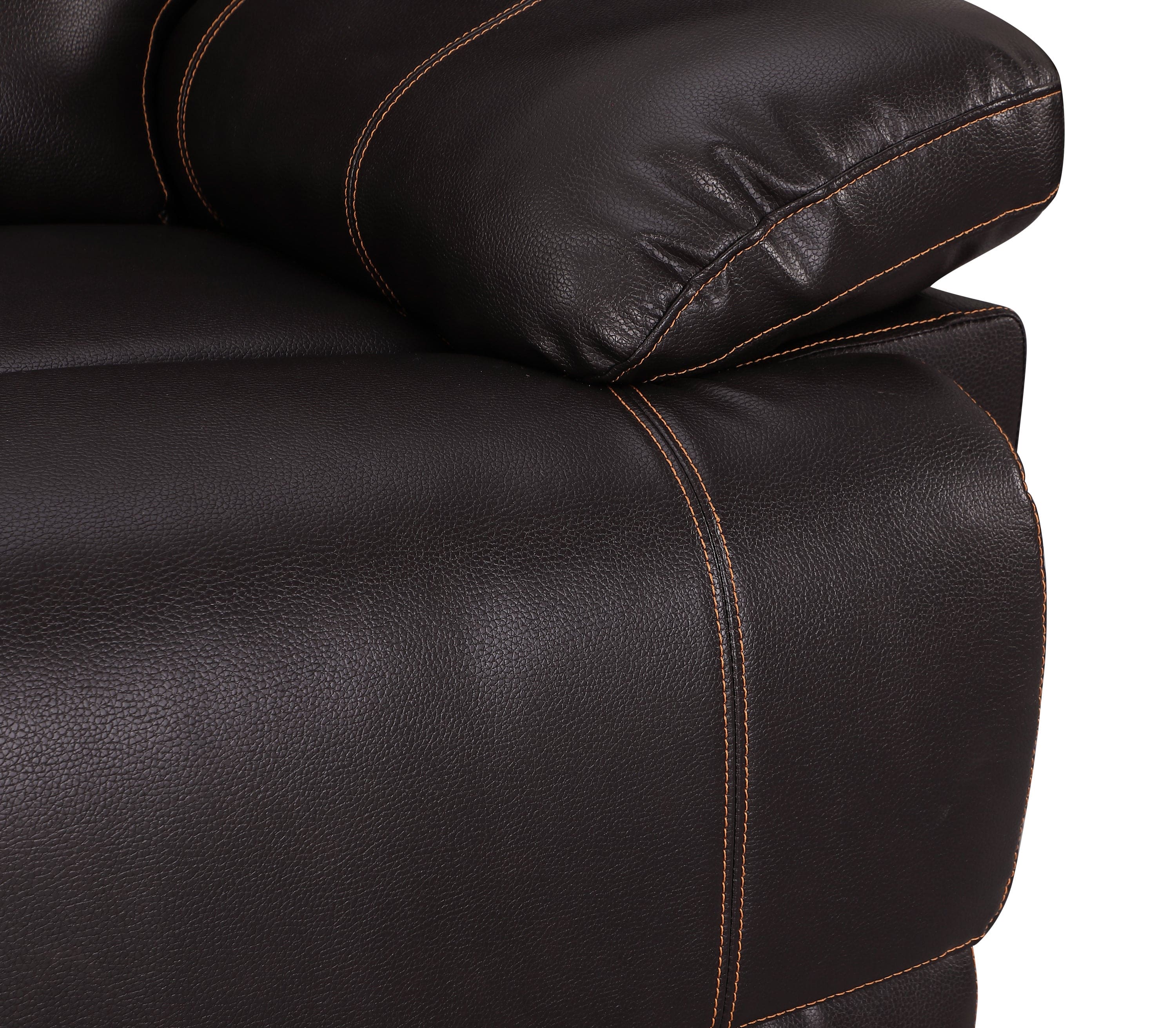 Global United Leather-Air Recliining  Console Loveseat