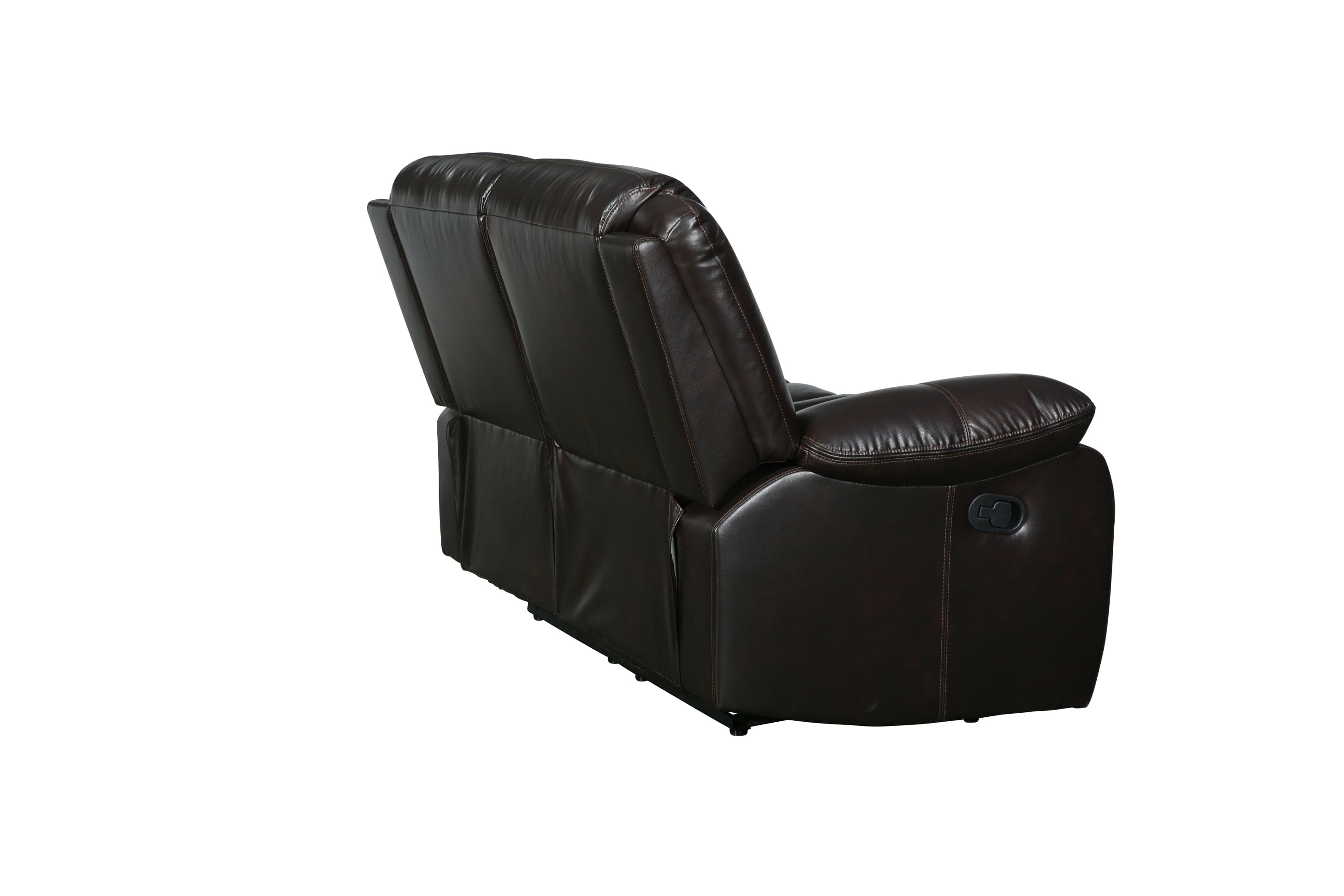 Global United Transitional Leather-Air Reclining Loveseat