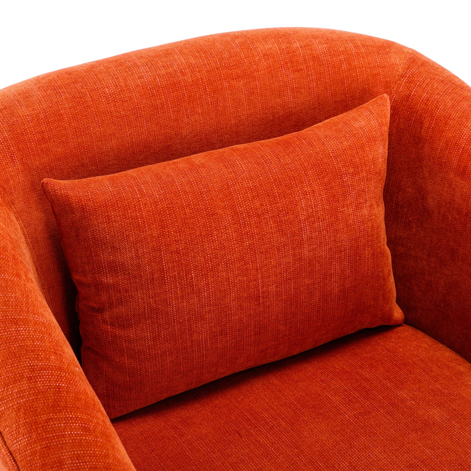 360-degree Swivel Accent  Armchair Linen Blend Orange