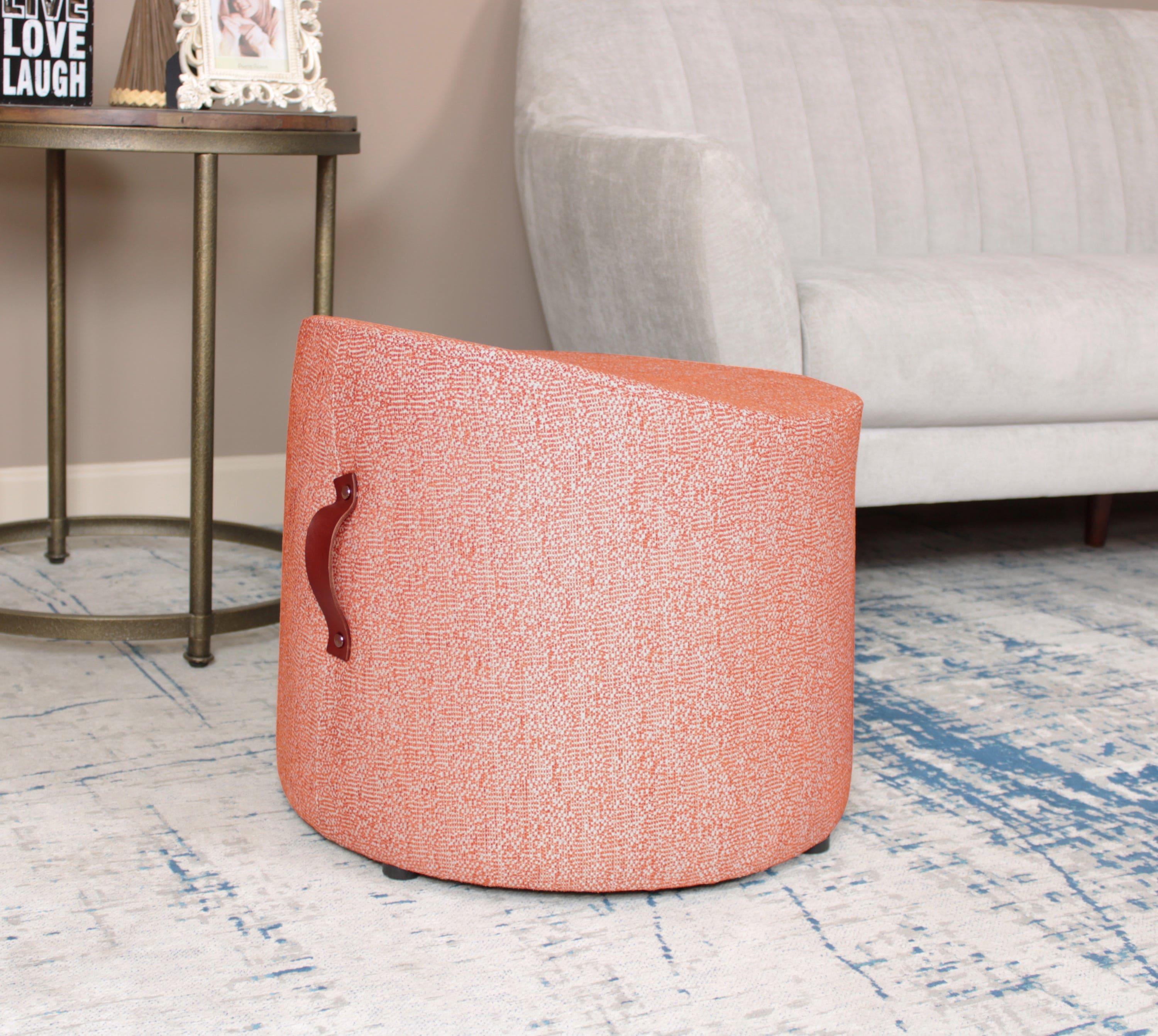 CRESCENT PUFF OTTOMAN - RED