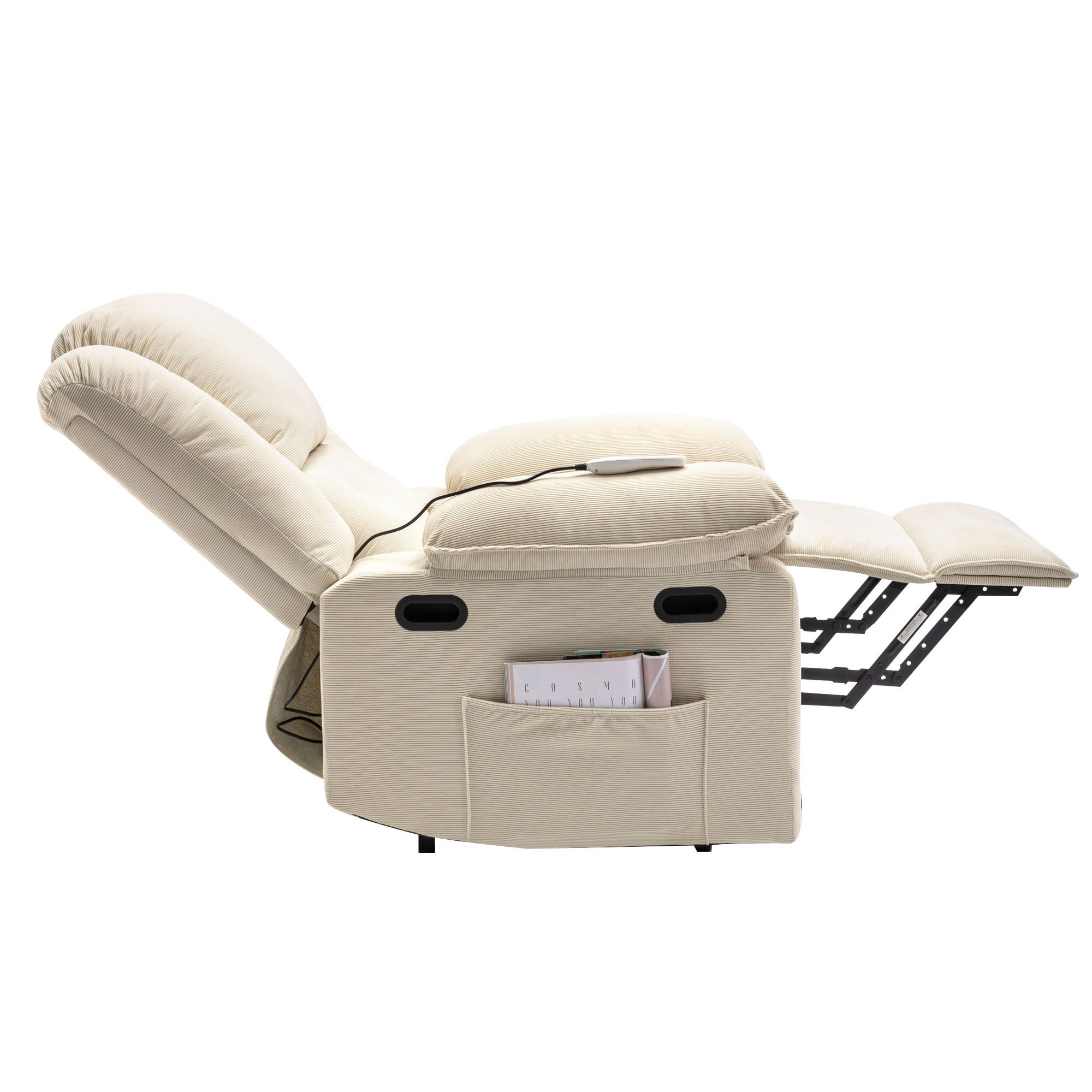 Massage Recliner,Power Lift Chair for Elderly with Adjustable Massage and Heating Function,Recliner Chair with Infinite Position and Side Pocket for Living Room ,Beige