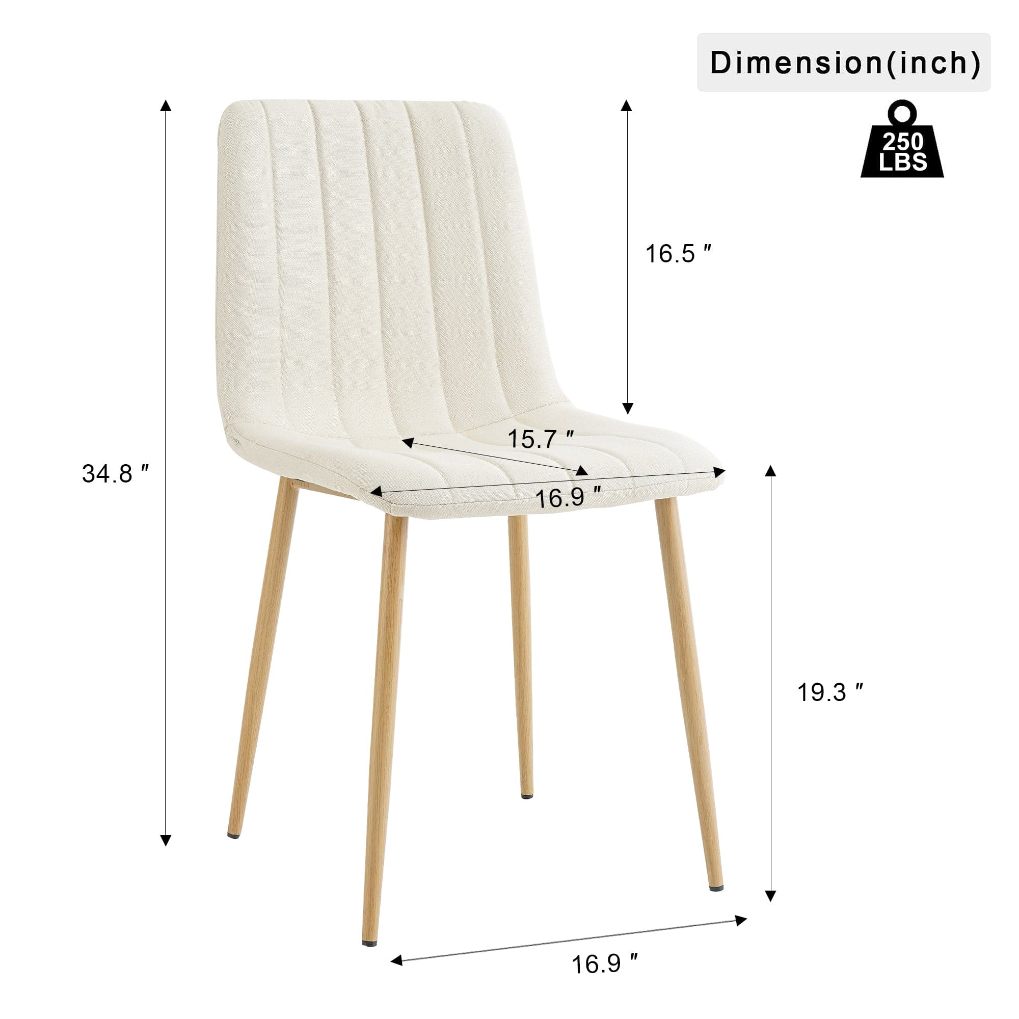 Modern beige cloth dining chair , Fabric Accent Upholstered Chairs Side Chair with wood-transfer Metal Legs for Home Furniture Living Room Bedroom Kitchen Dinning room(set of 4)