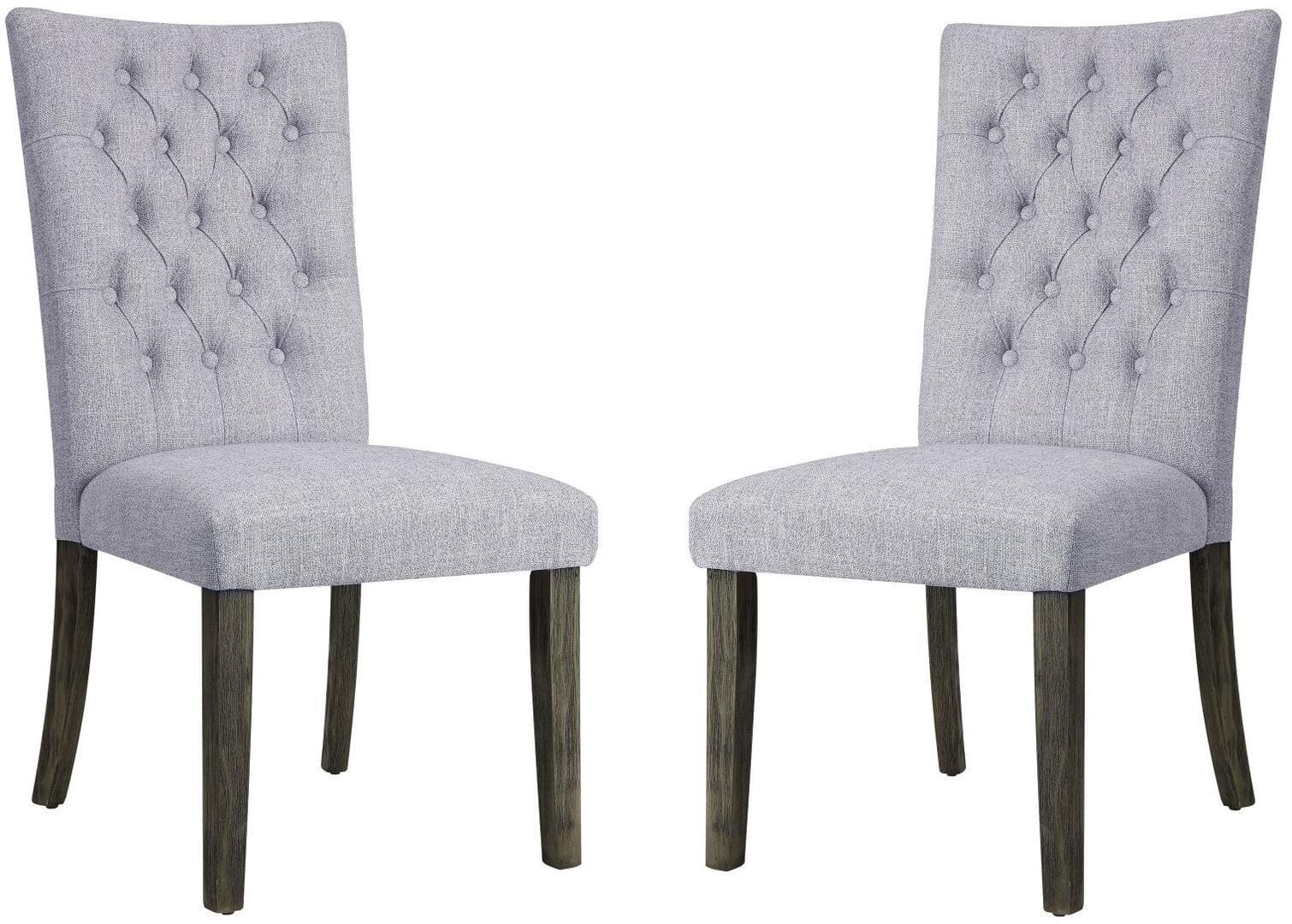 ACME Merel Side Chair (Set-2) in Gray Fabric & Gray Oak 70168