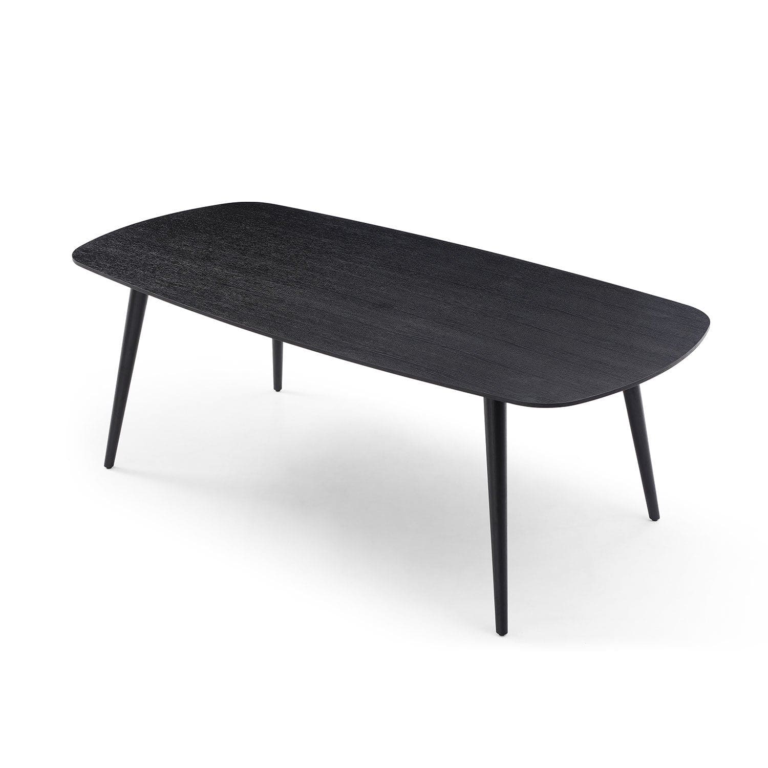 86.61inch Modern mid-Century Dining Table Rectangular Table Balck oak