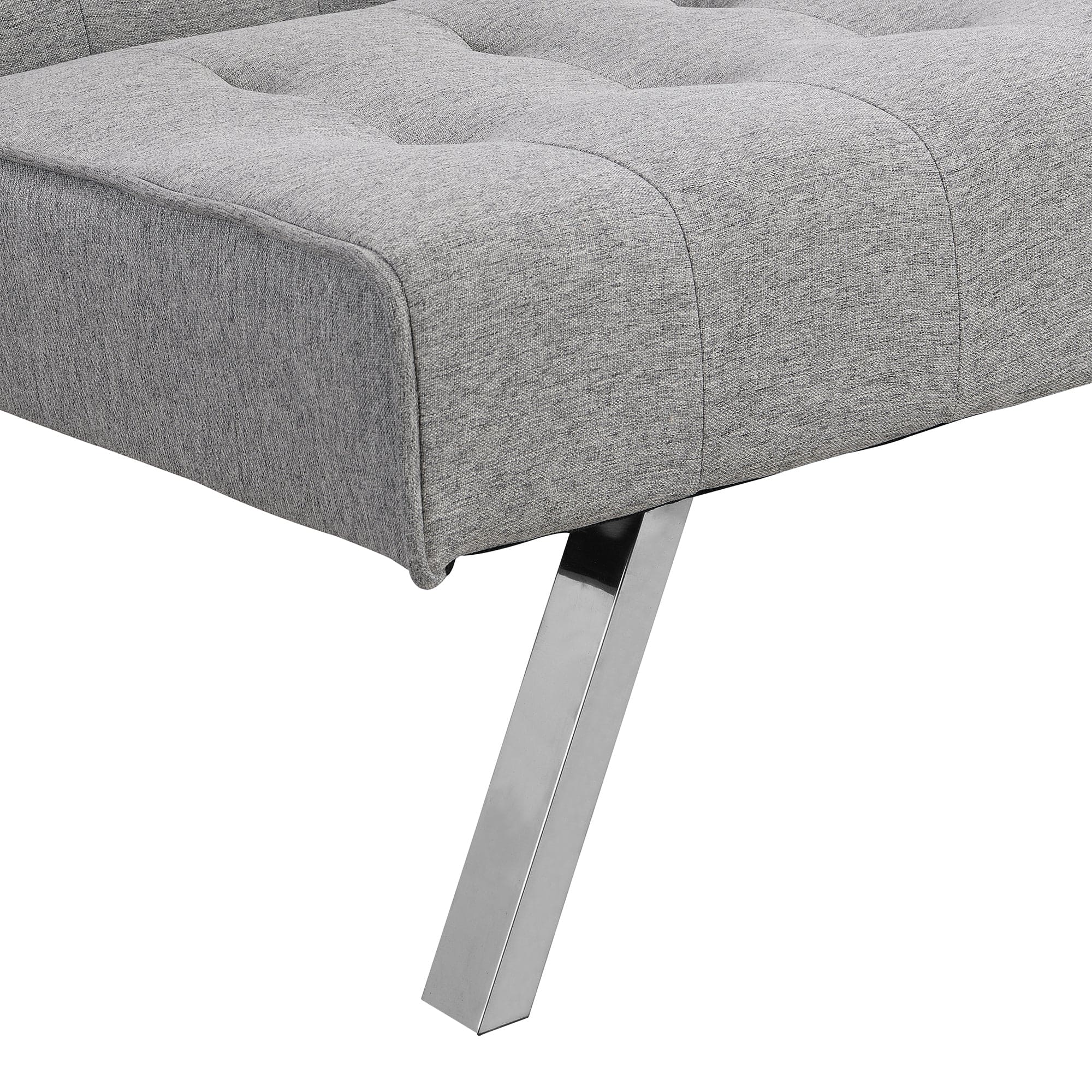 WOOD FRAME, STAINLESS LEG, FUTON, SOFA BED GREY