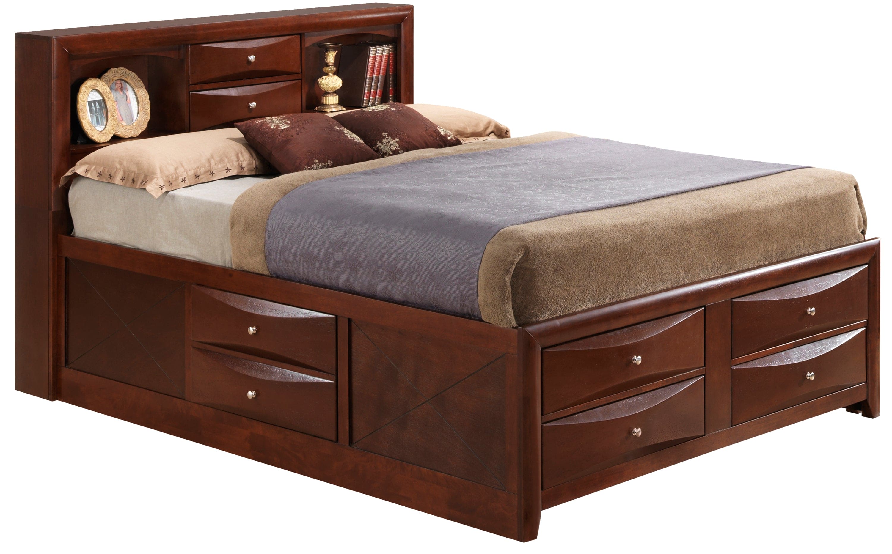 Glory Furniture Marilla G1550G-QSB3 Queen Storage Bed , Cherry