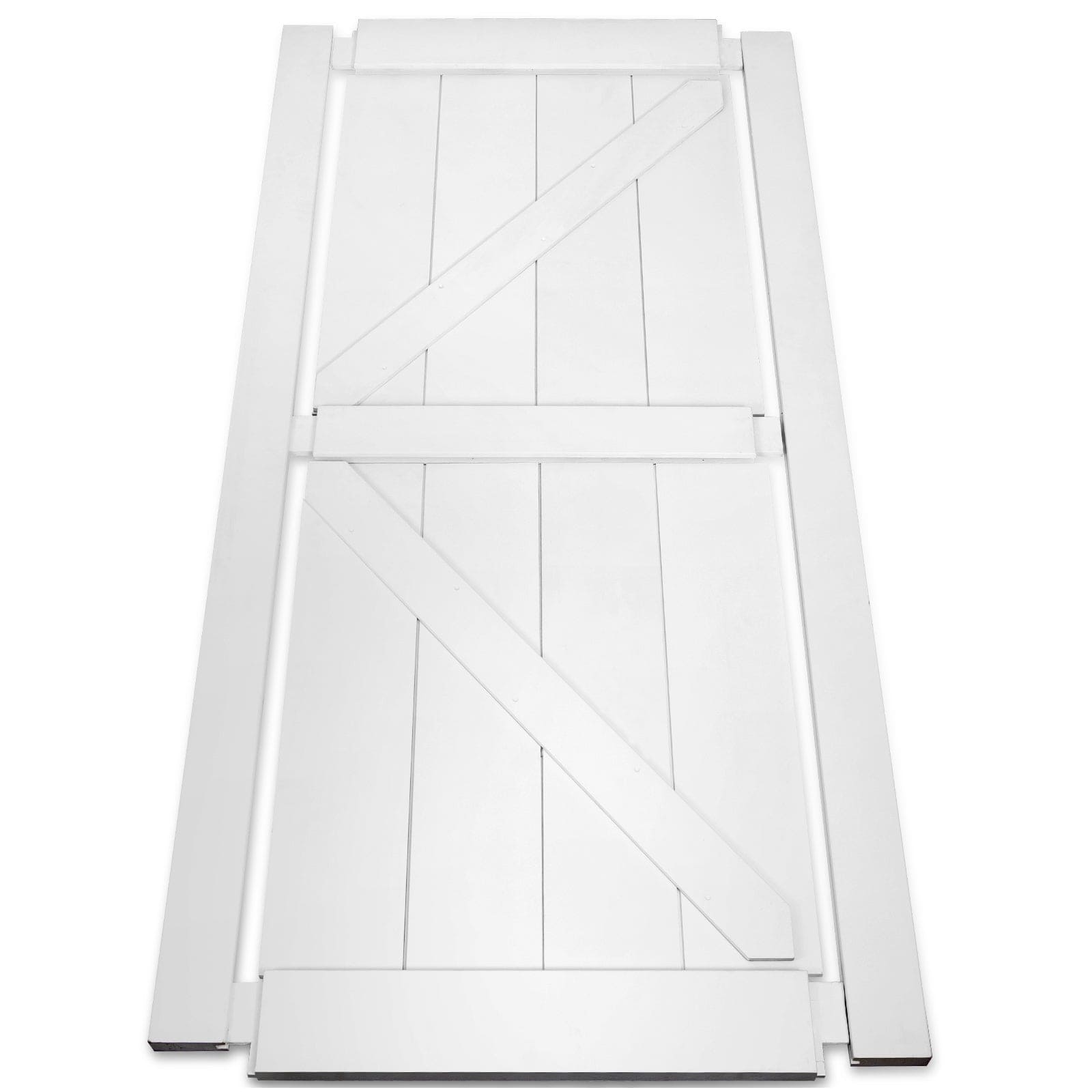 CRAZY ELF 36" x 84" "K" Style Wood Primed Standard Barn Door Slab, DIY Unfinished Solid Wood Paneled Door, Interior Single Door Slab, Pre-Drilled Ready to Assemble