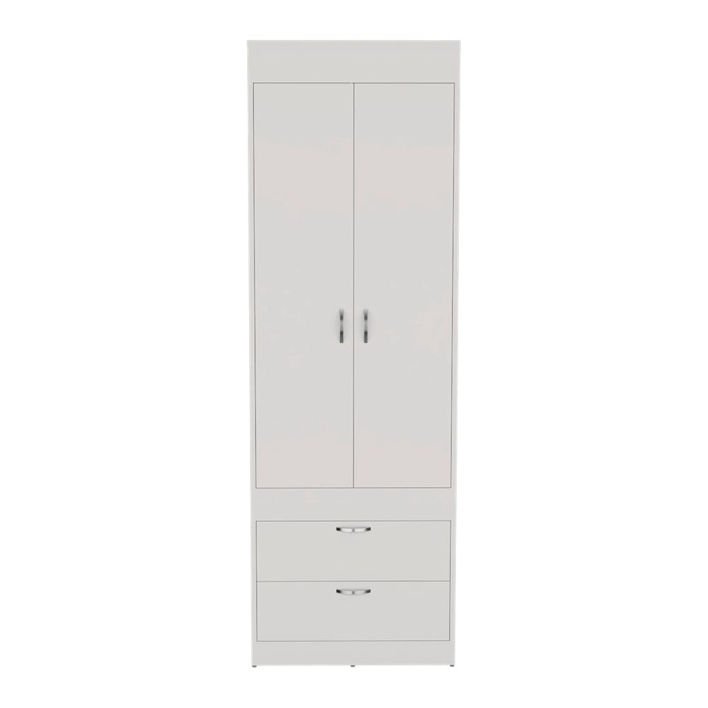 Armoire Tarento,Two Drawers, White Finish