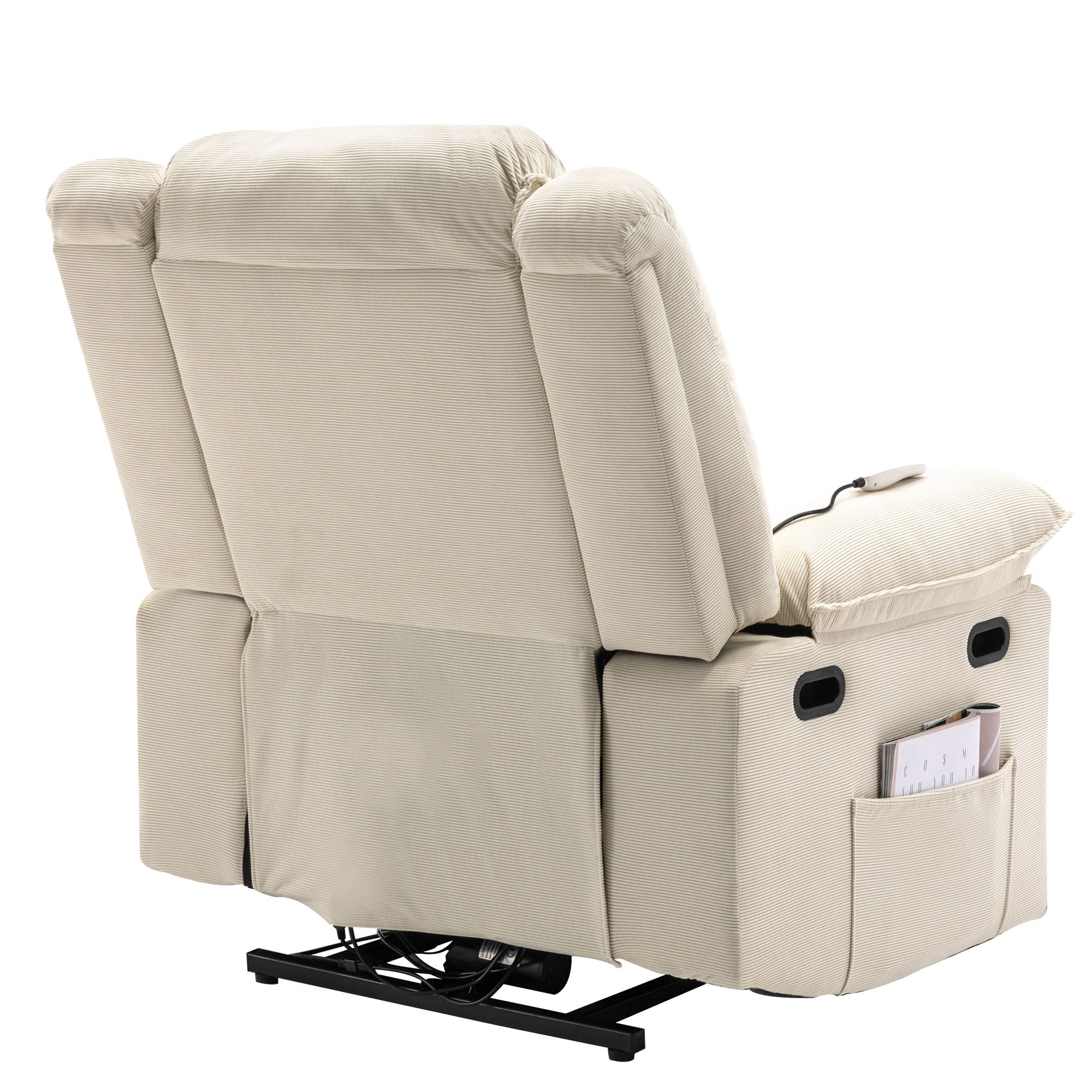 Massage Recliner,Power Lift Chair for Elderly with Adjustable Massage and Heating Function,Recliner Chair with Infinite Position and Side Pocket for Living Room ,Beige