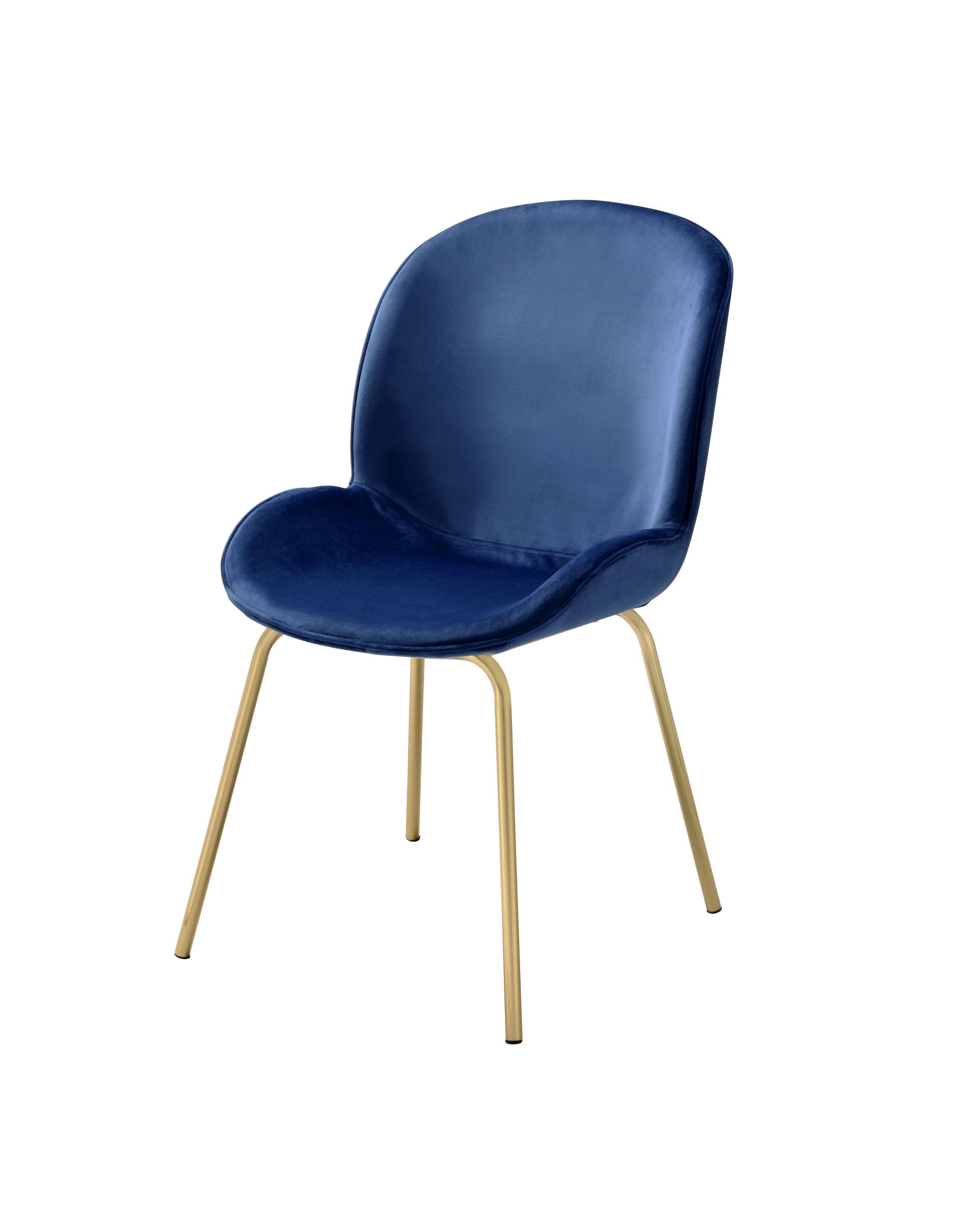 ACME Chuchip Side Chair (Set-2) in Blue Velvet & Gold 72947