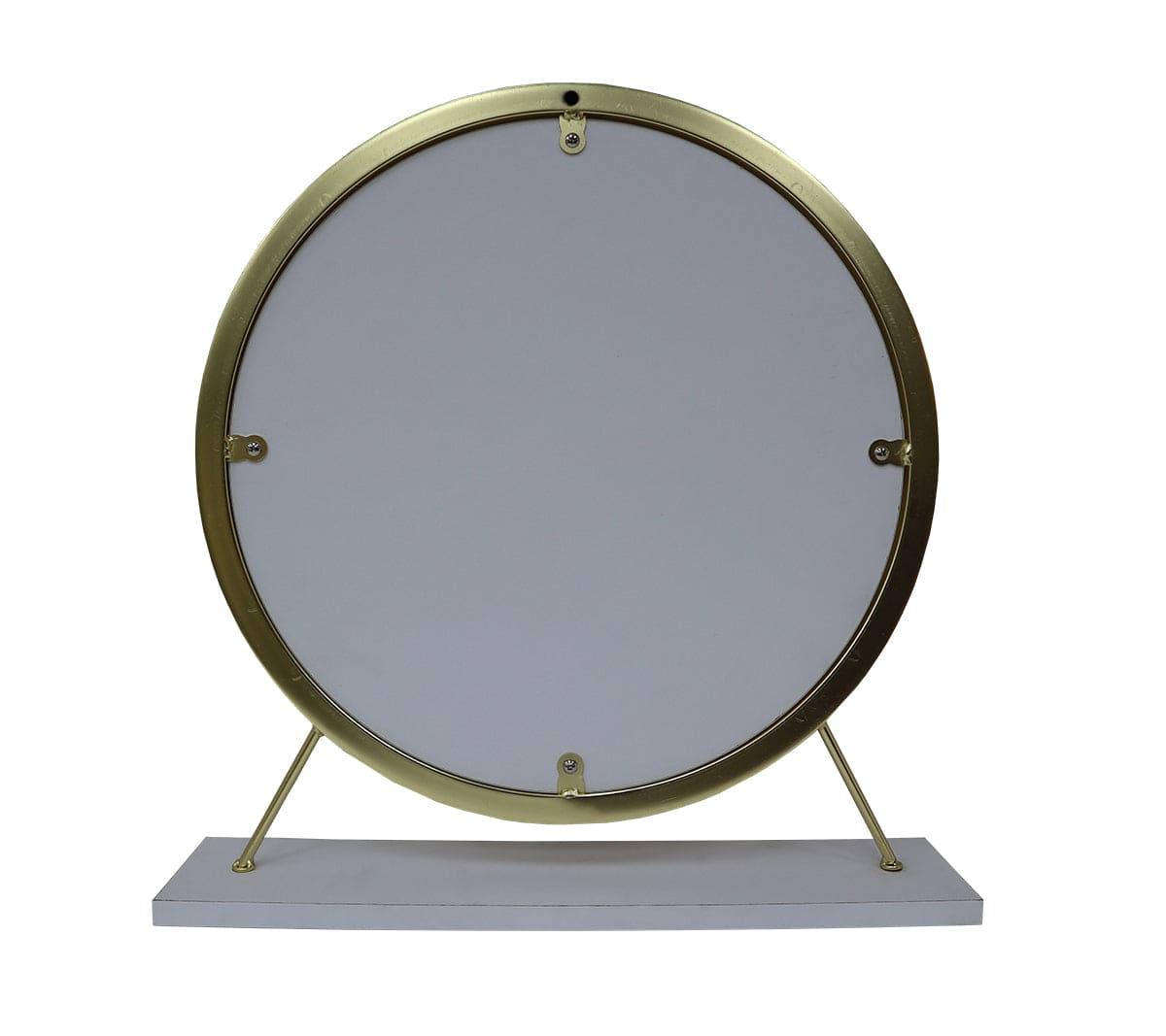 ACME Adao Vanity Mirror & Stool in Faux Fur, Mirror, White & Brass Finish AC00932