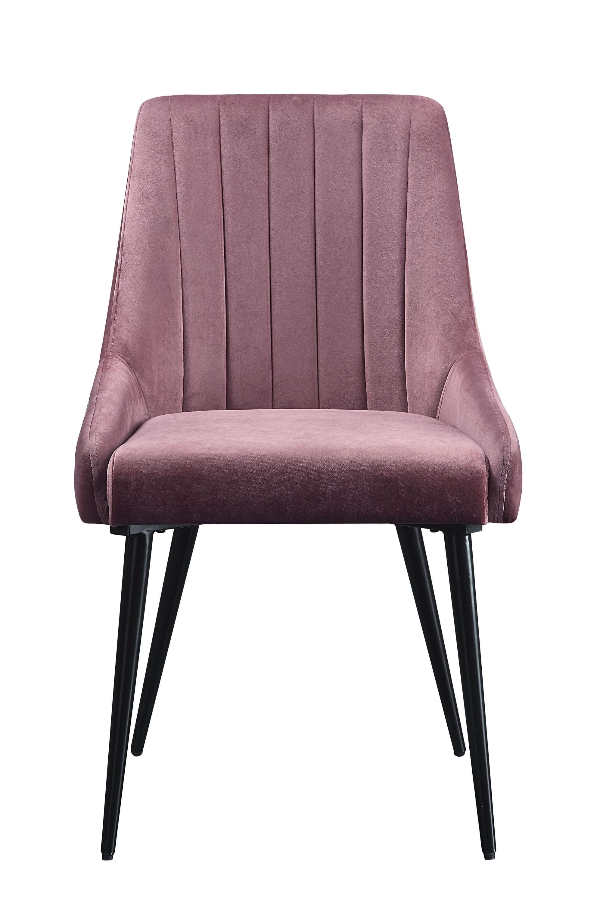 ACME Caspian Side Chair, Pink Fabric & Black Finish 74012