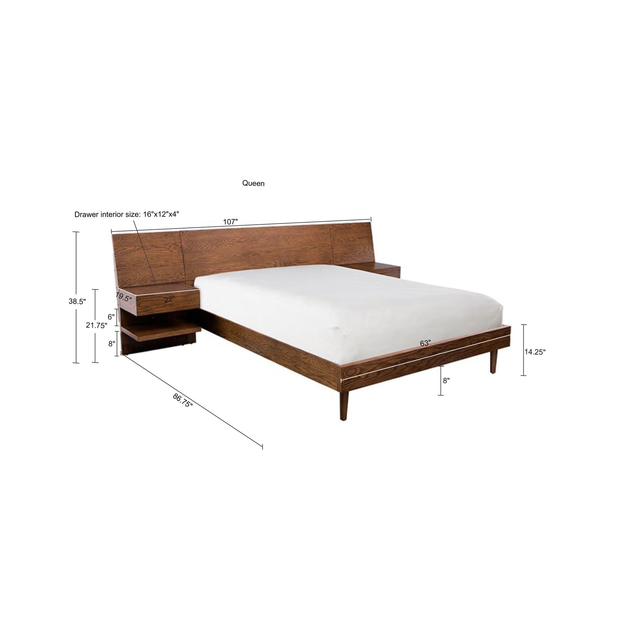 Bed with 2 Nightstands