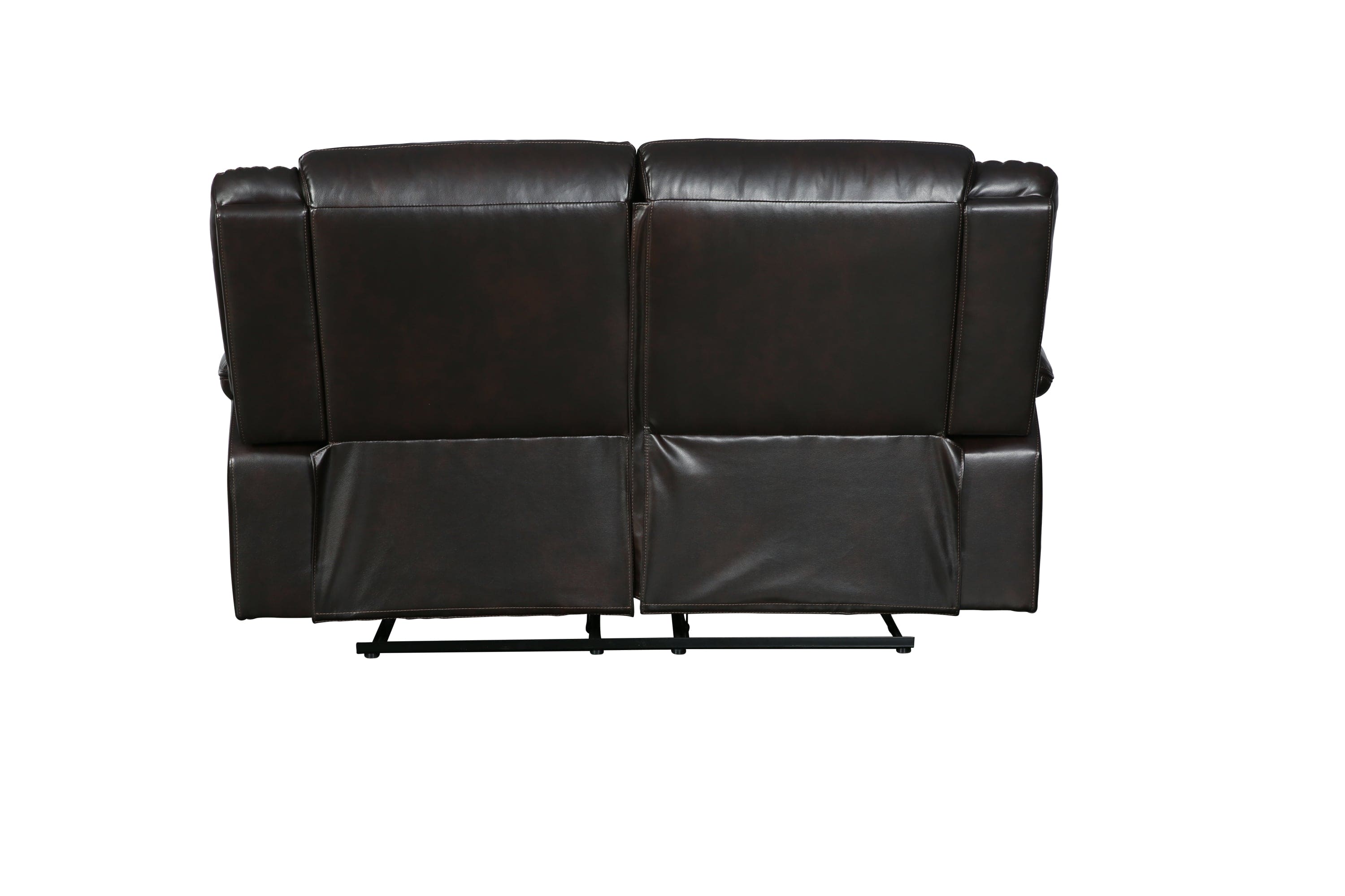 Global United Transitional Leather-Air Reclining Loveseat