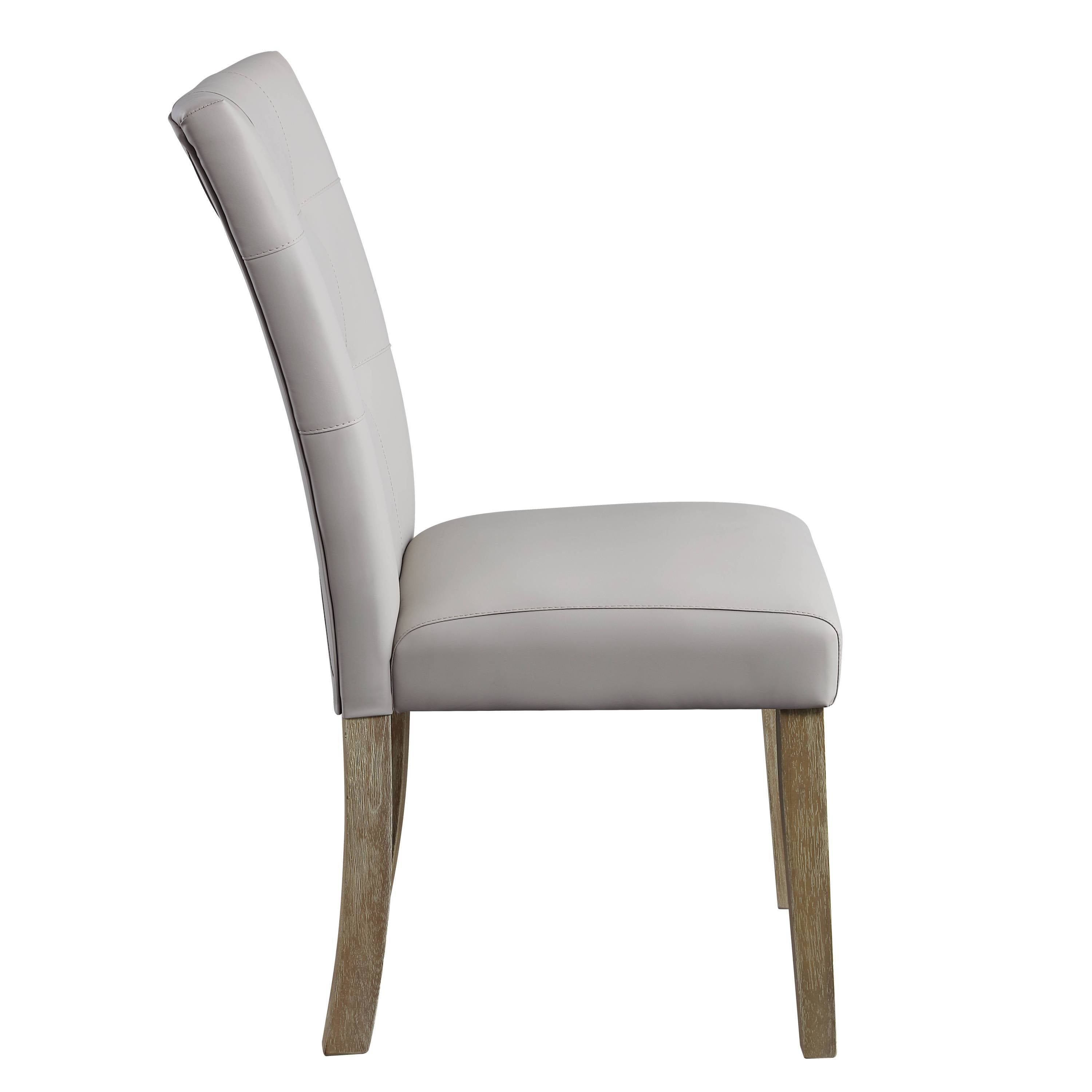 ACME Charnell Side Chair (Set-2) in Gary PU & Oak Finish DN00554