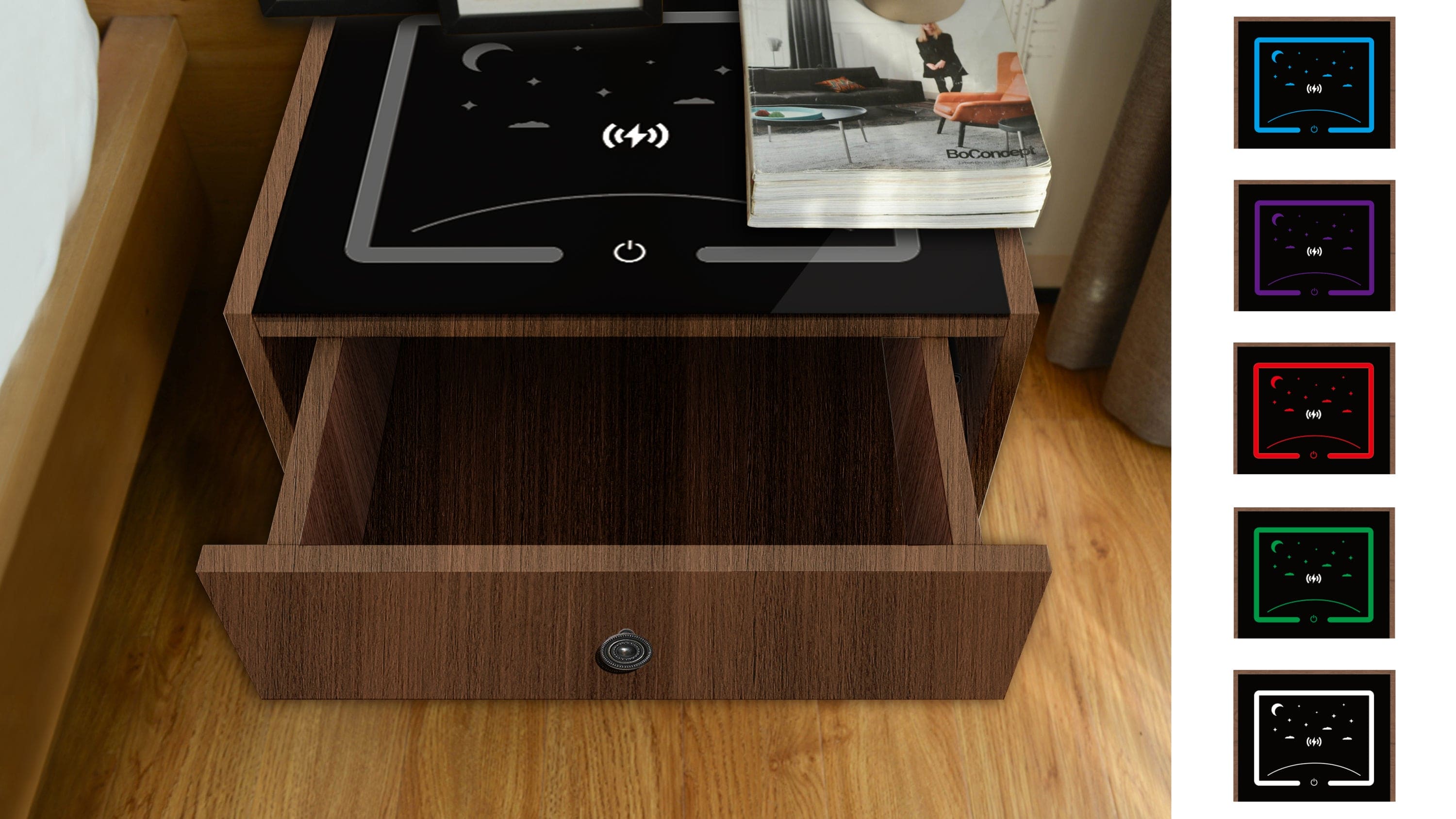 NIGHTSTAND WITH WIRELESS CHARGING STATION