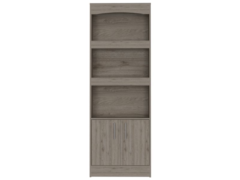 Bookcase Denver,Metal Hardware, Light Gray Finish