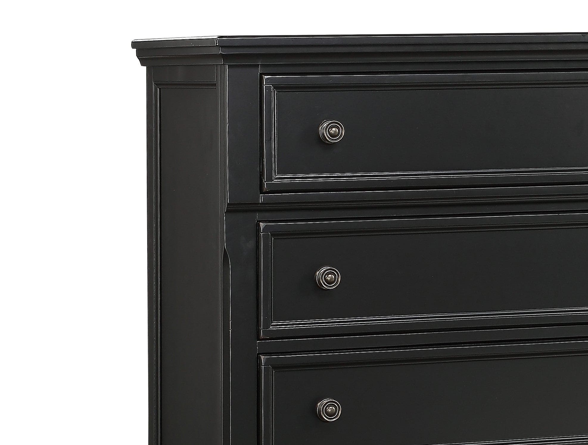 Casual Transitional Styling 1pc Chest of Drawers Black Finish Bun Feet Bedroom Furniture