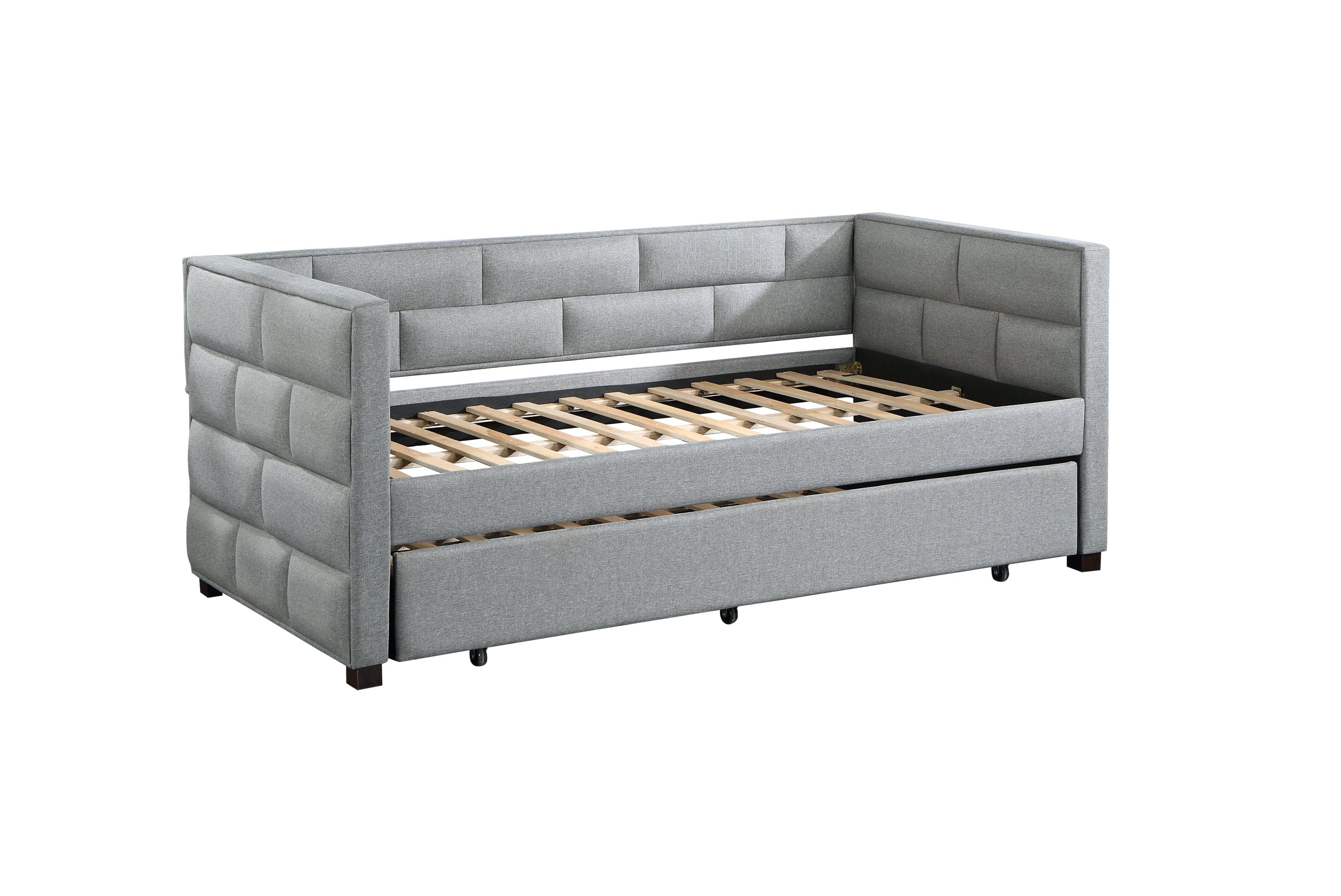 ACME Ebbo Daybed & Trundle (T/T), Gray Fabric BD00955