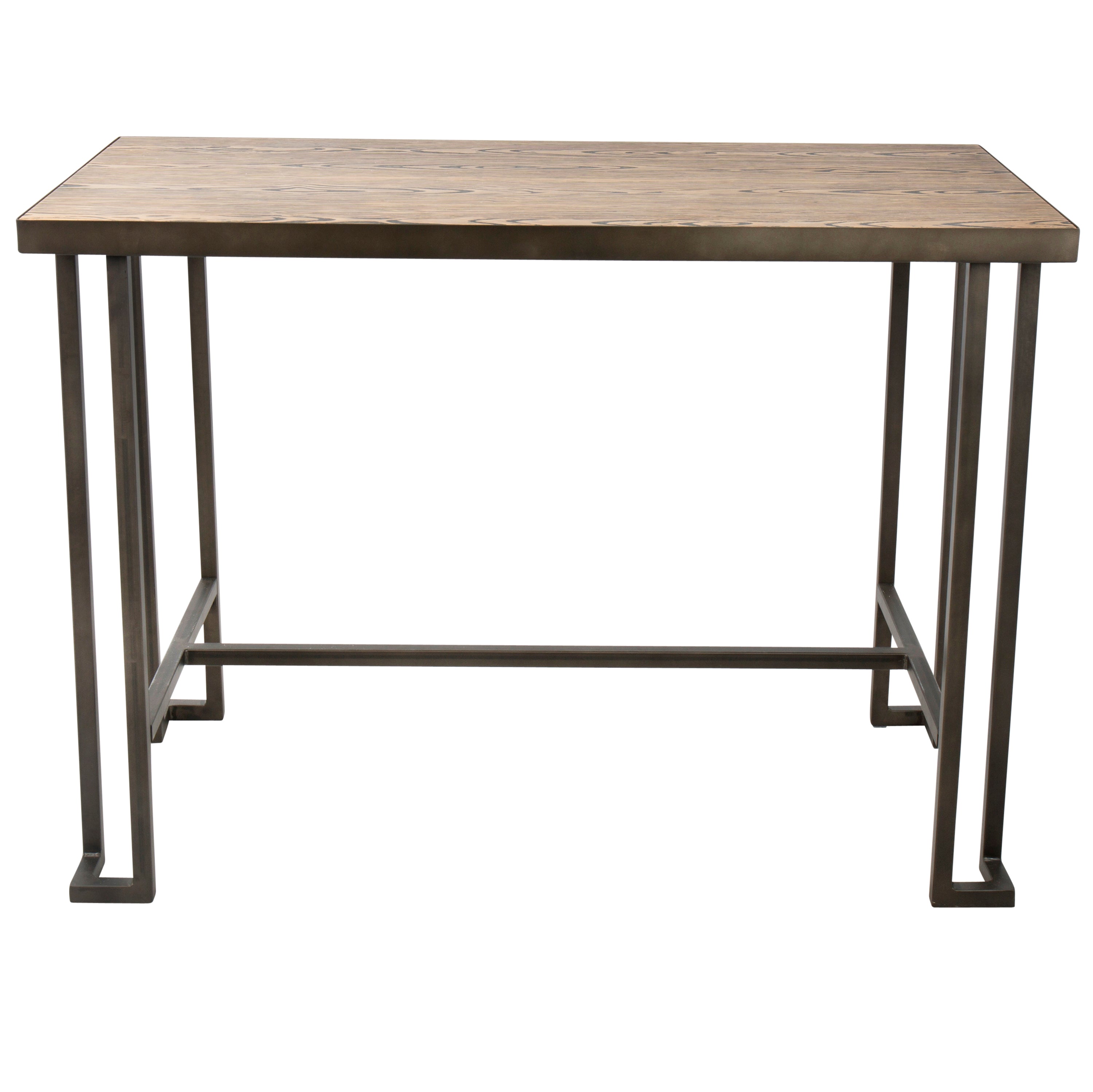 Roman Industrial Counter Table in Antique and Brown by LumiSource