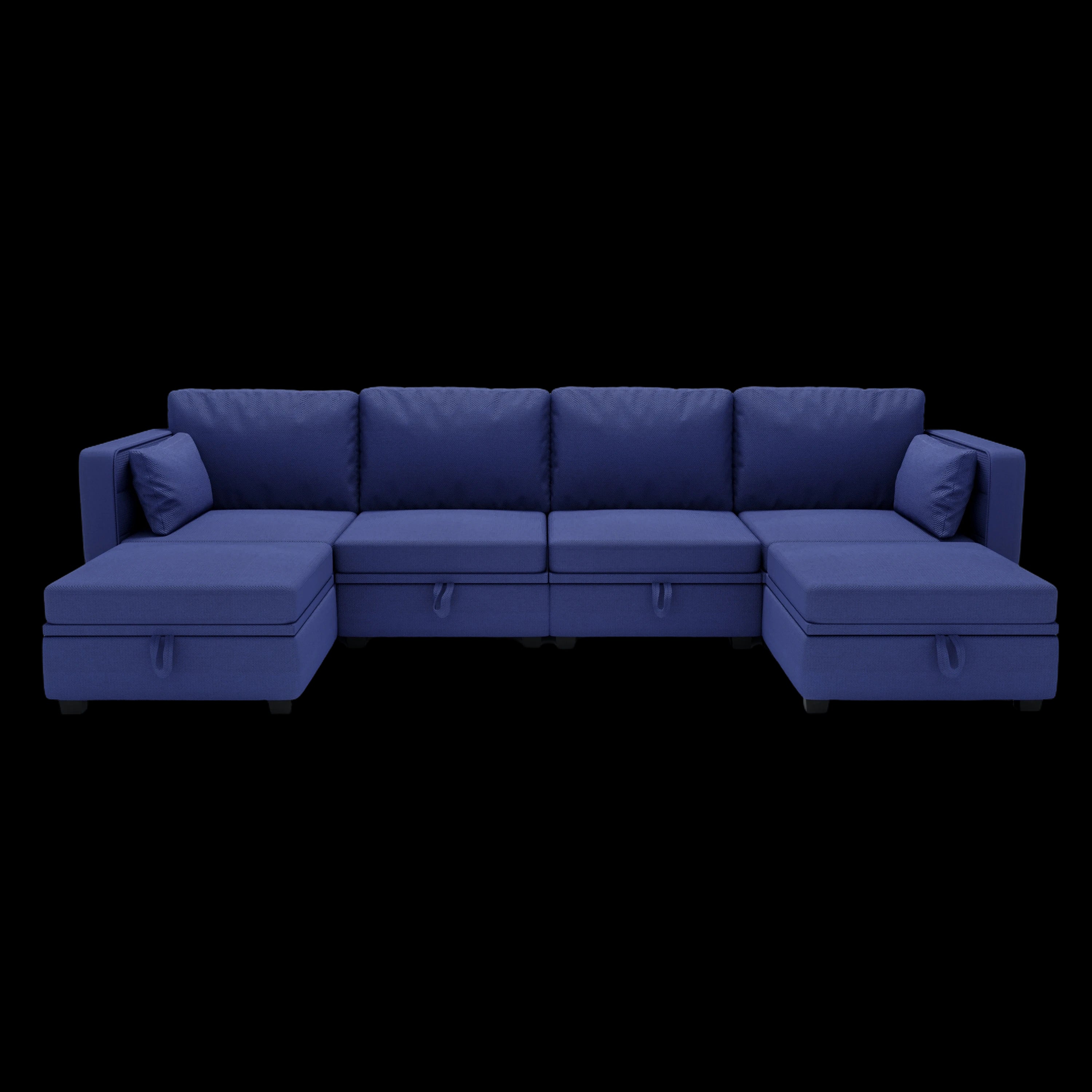 UNITED WE WIN Modular Sectional Sofa U Shaped Modular Couch with Reversible Chaise Modular Sofa Sectional Couch with Storage Seats