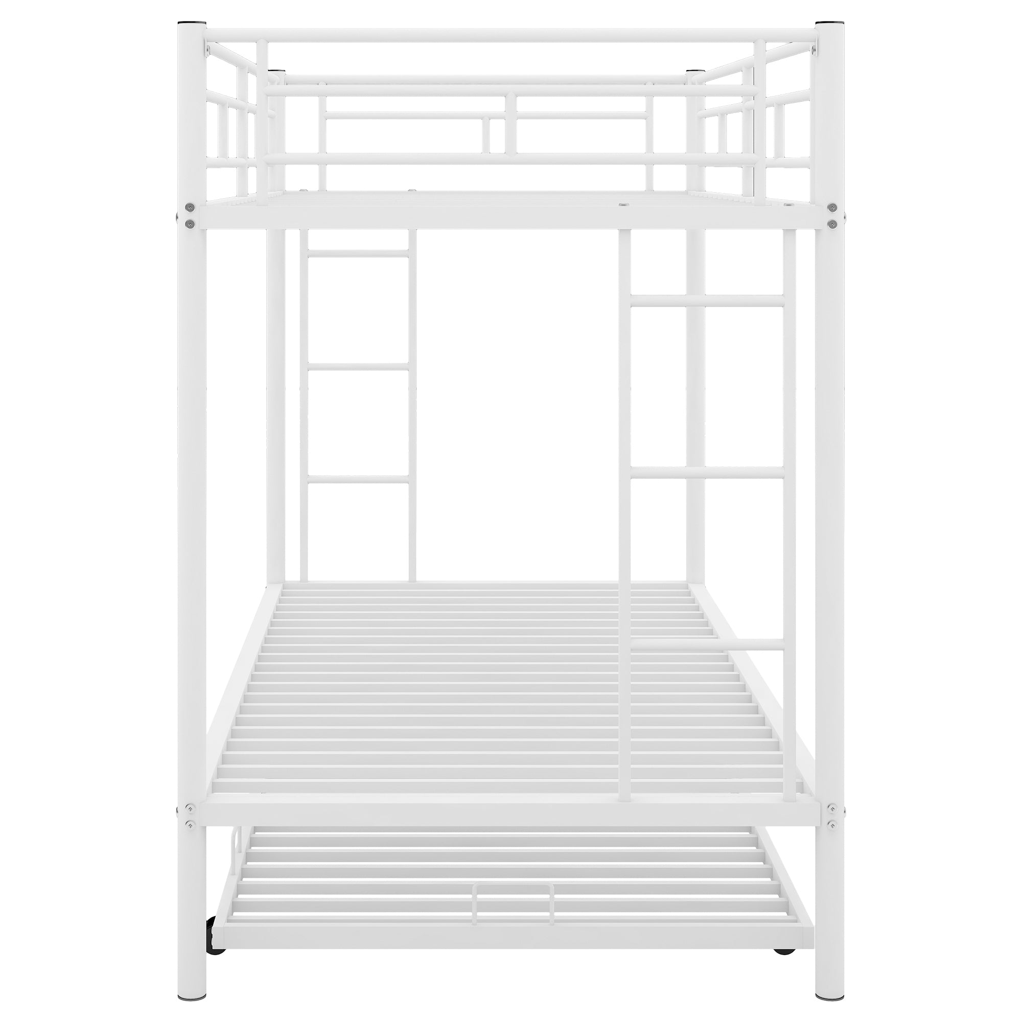 Twin over Twin Bunk Bed with Trundle, White(OLD SKU:MF192387AAK)