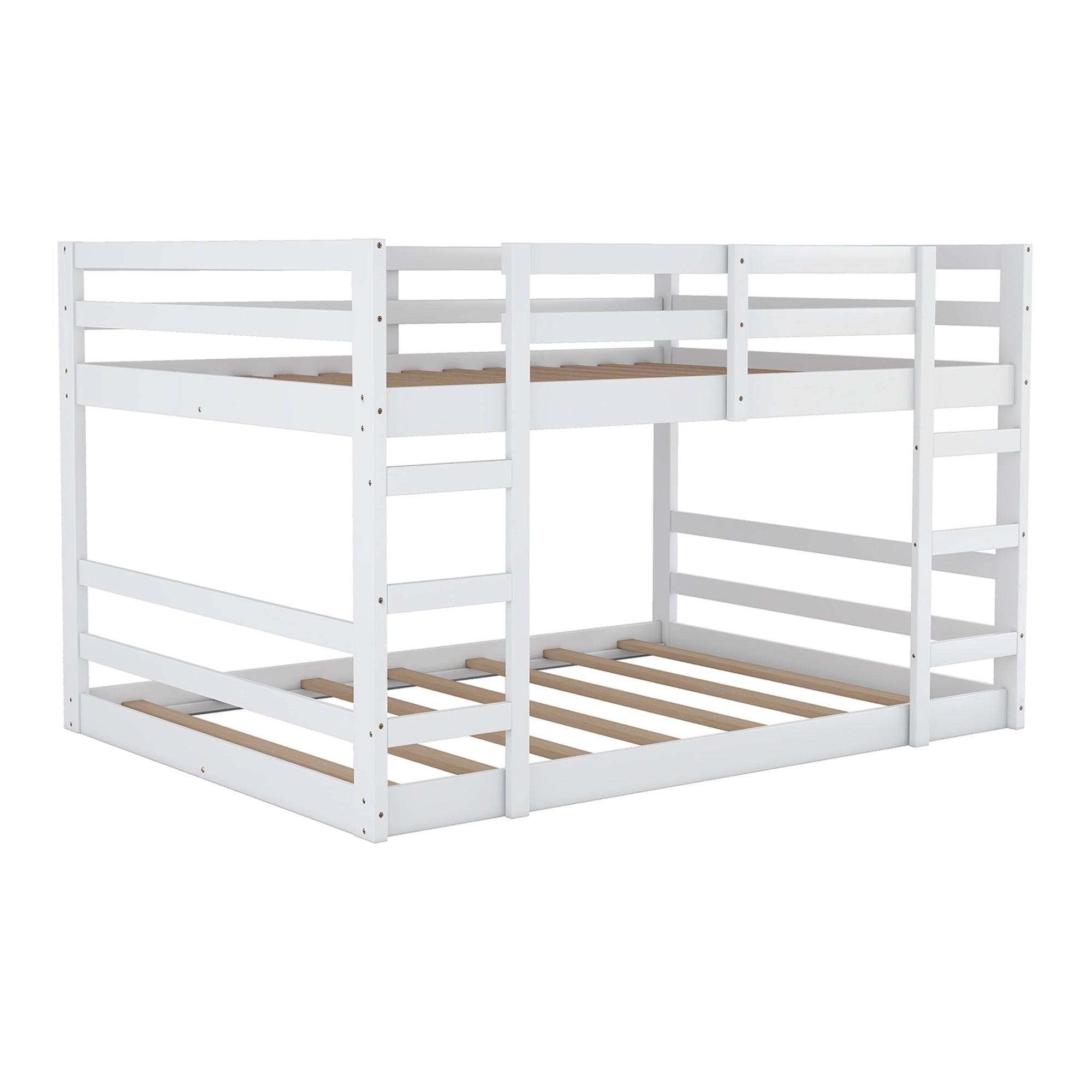 Full Over Full Bunk Bed with Ladder, White (OLD SKU:WF282788AAK)