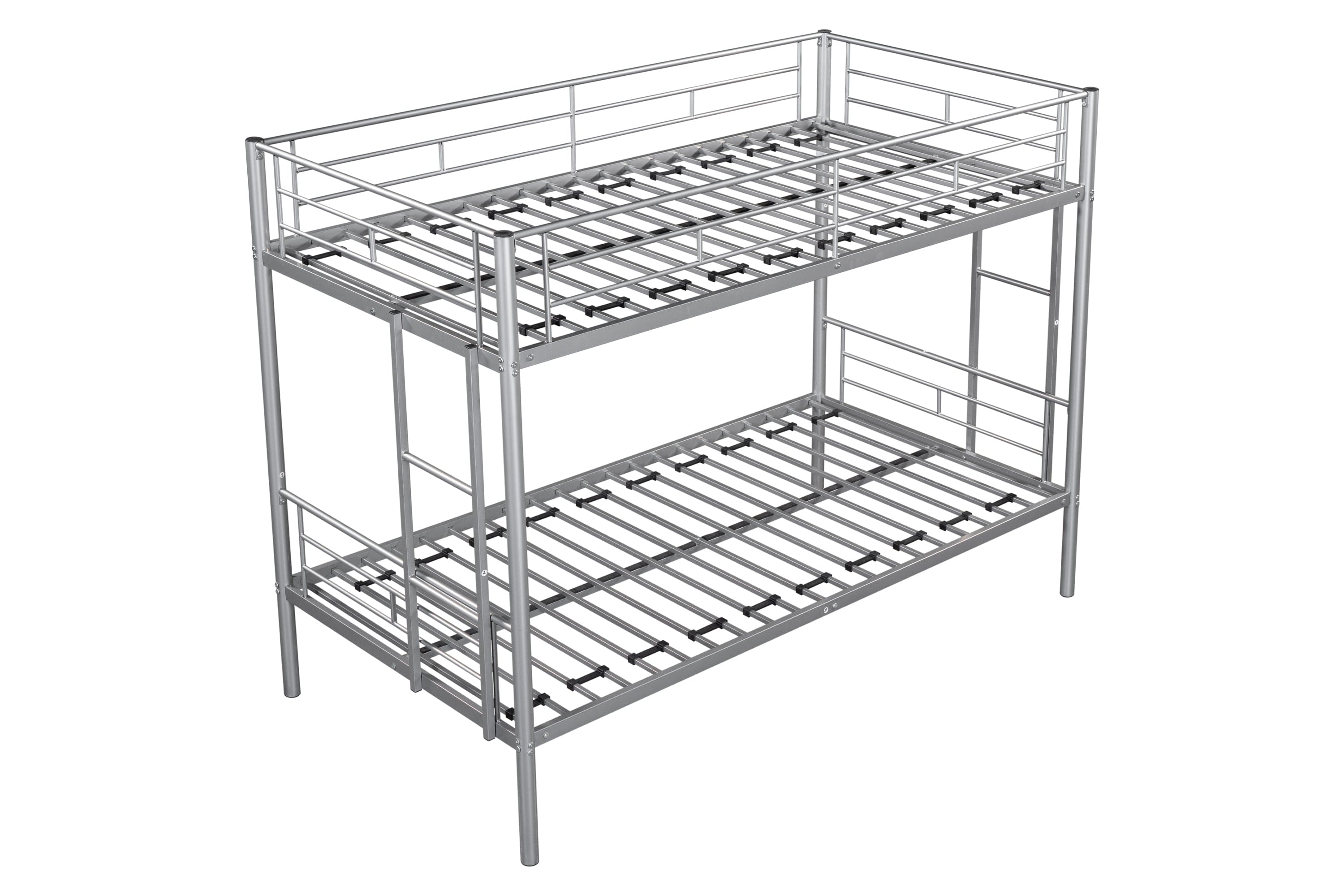 Metal Twin over Twin Bunk Bed/ Heavy-duty Sturdy Metal/ Noise Reduced Design/ Safety Guardrail/ 2 Side Ladders/ CPC Certified/ No Box Spring Needed