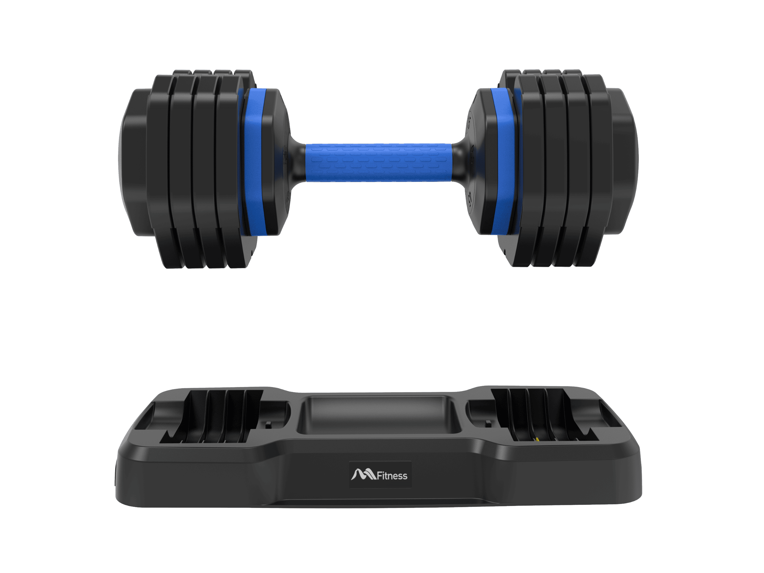 Adjustable Dumbbell - 55lb x2 Dumbbell Set of 2 with Anti-Slip Handle, Fast Adjust Weight by Turning Handle with Tray, Exercise Fitness Dumbbell Suitable for Full Body Workout