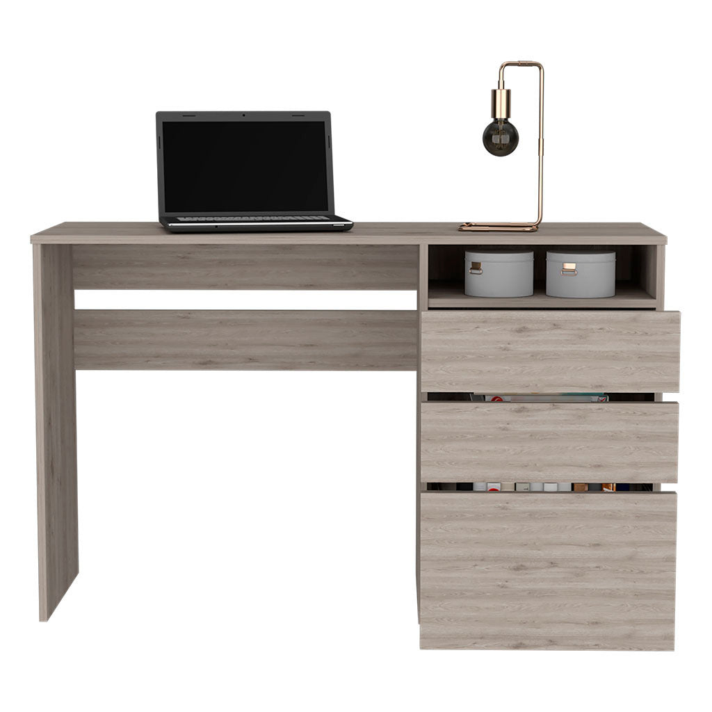 Computer Desk San Diego, One Shelf, Light Gray Finish