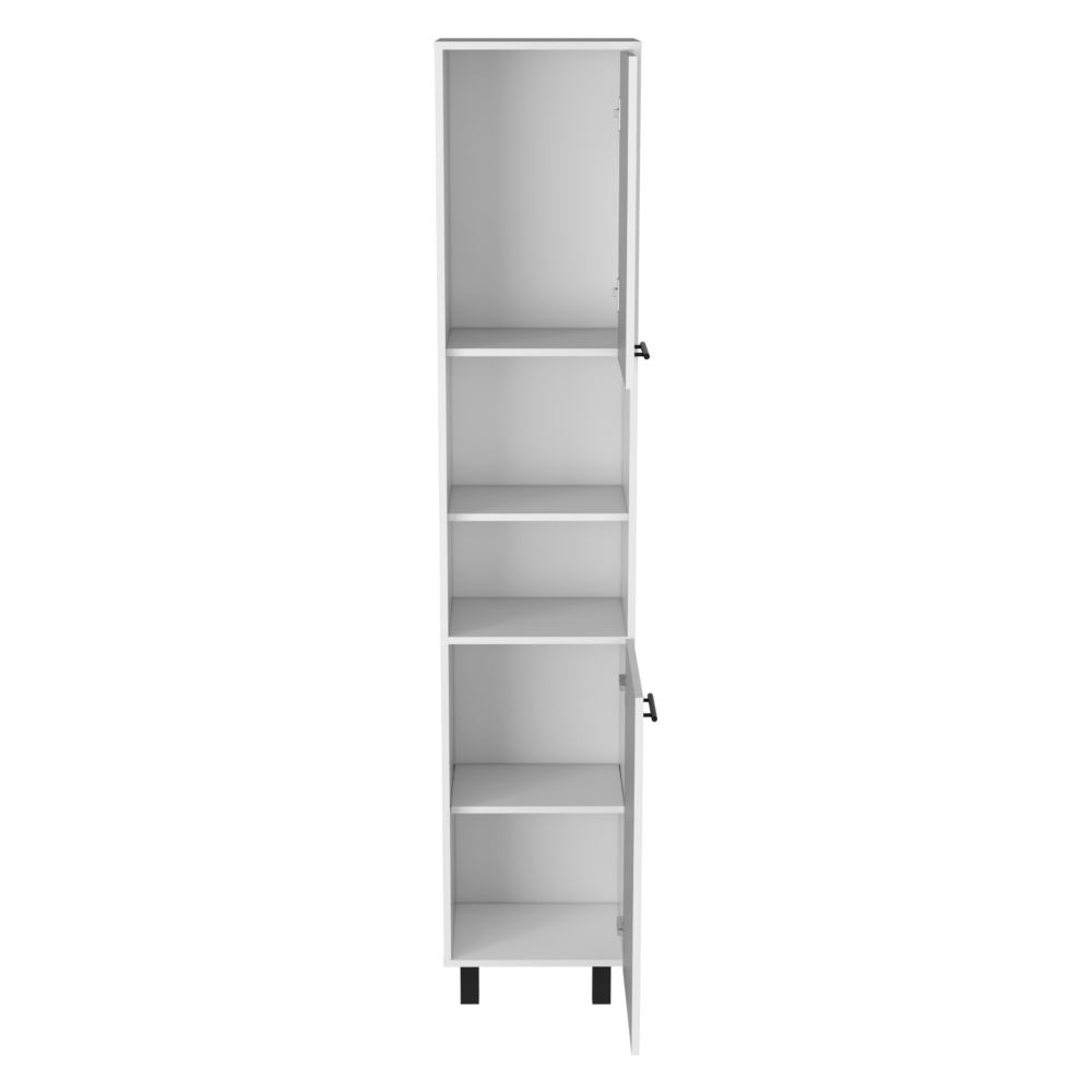 DEPOT E-SHOP Ikaria Kitchen Pantry, Two Shelves, Three Interior, Shelves, White