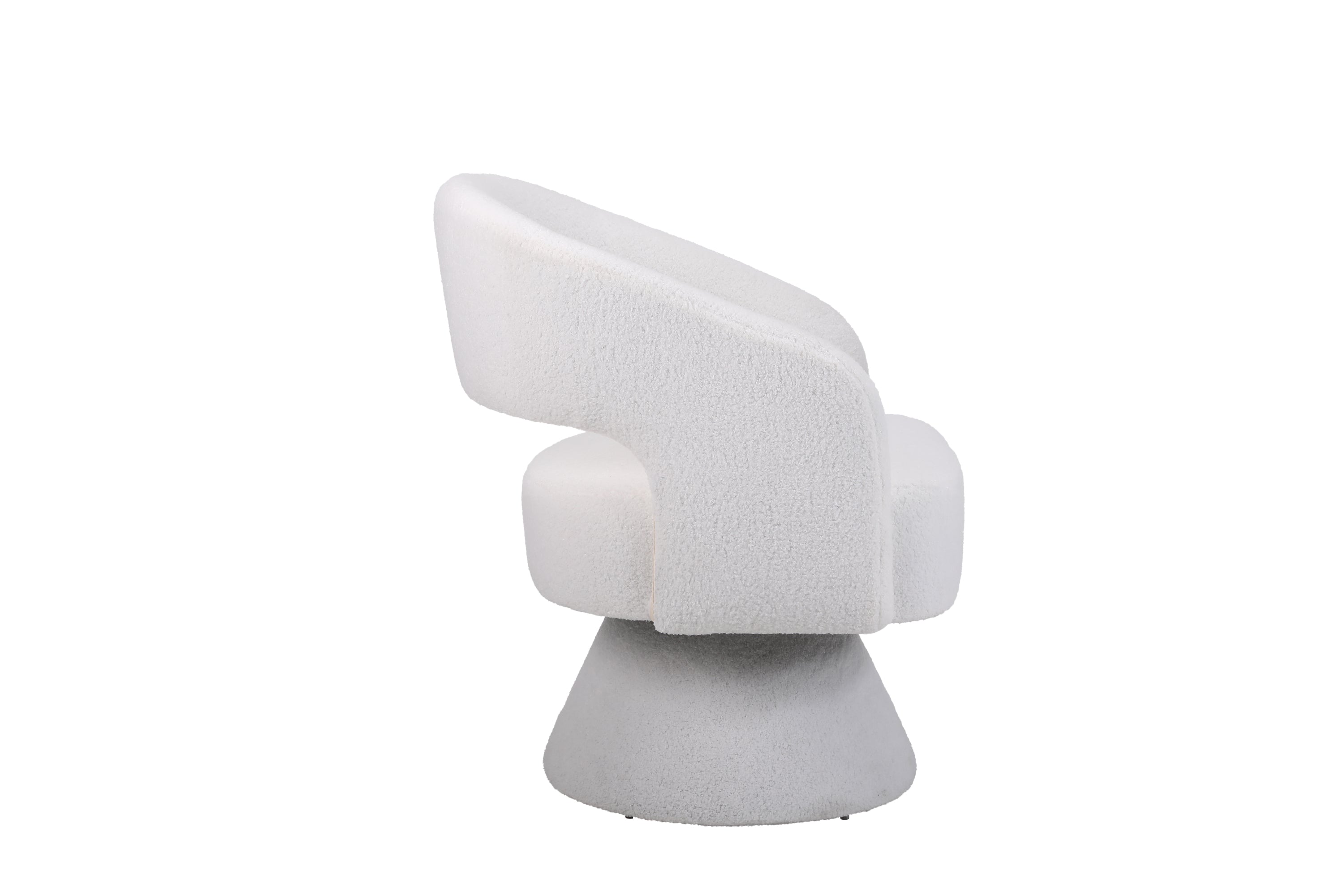 Swivel Accent Chair Armchair, Round Barrel Chair in Fabric for Living Room Bedroom,White