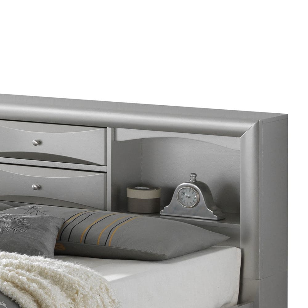 Glory Furniture Marilla G1503G-QSB3 Queen Storage Bed , Silver Champagne