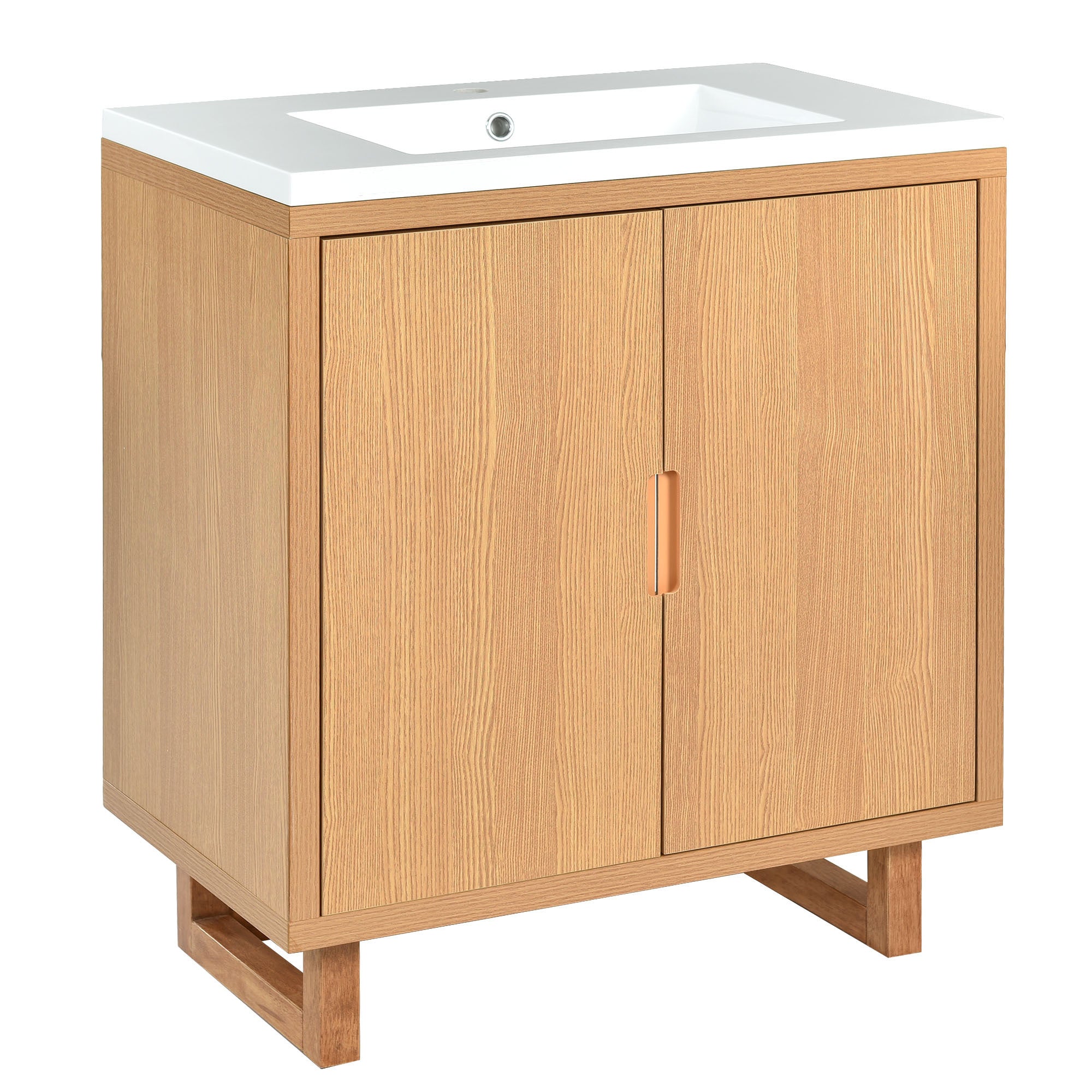 30" Bathroom vanity Set with Sink, Combo Cabinet, Bathroom Storage Cabinet, Solid Wood Frame